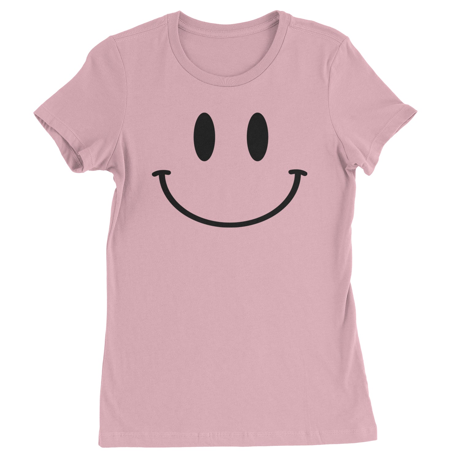 Smile Face Womens T-shirt Light Pink