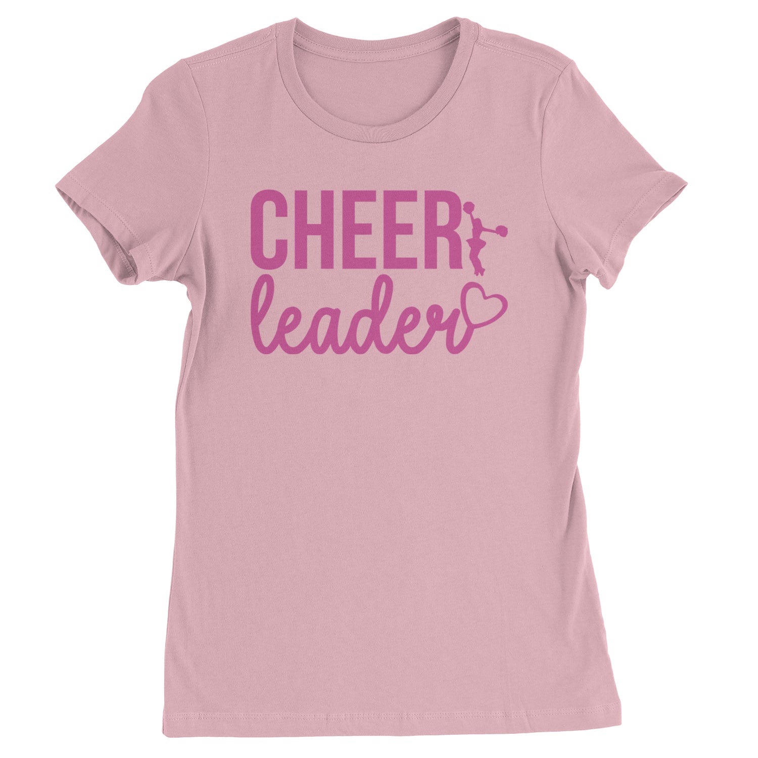 Cheerleader Heart Love Womens T-shirt Light Pink