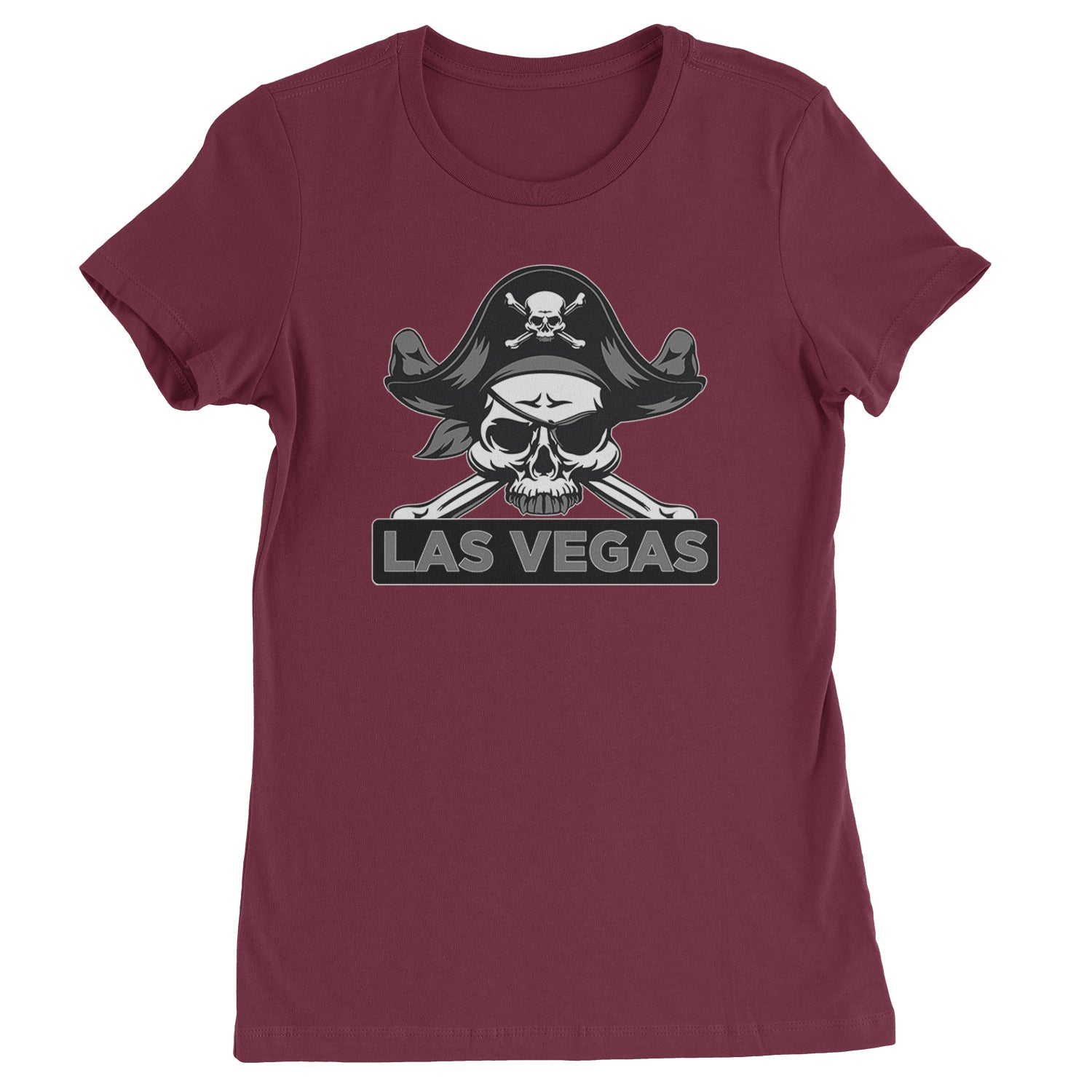 Raider Skull Straight Outta Las Vegas Womens T-shirt Maroon