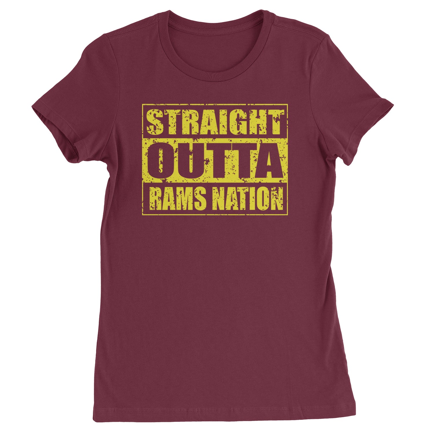 Straight Outta Rams Nation   Womens T-shirt Maroon