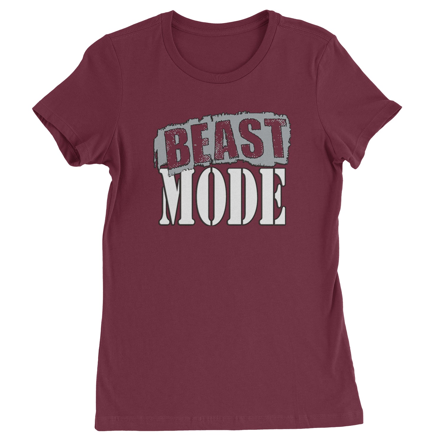 Beast Mode Training Gym Workout Womens T-shirt Maroon