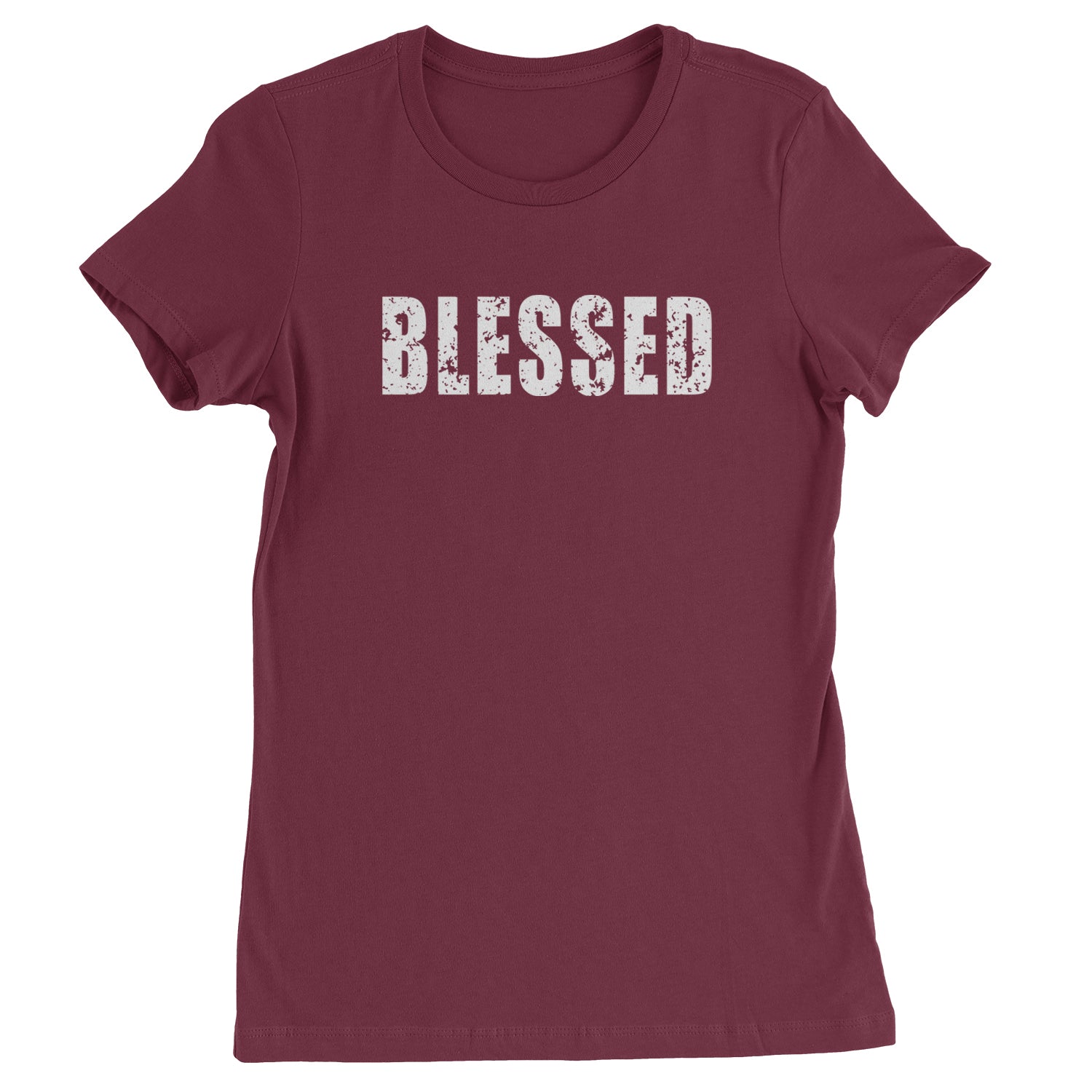 Blessed Religious Grateful Thankful Womens T-shirt Maroon