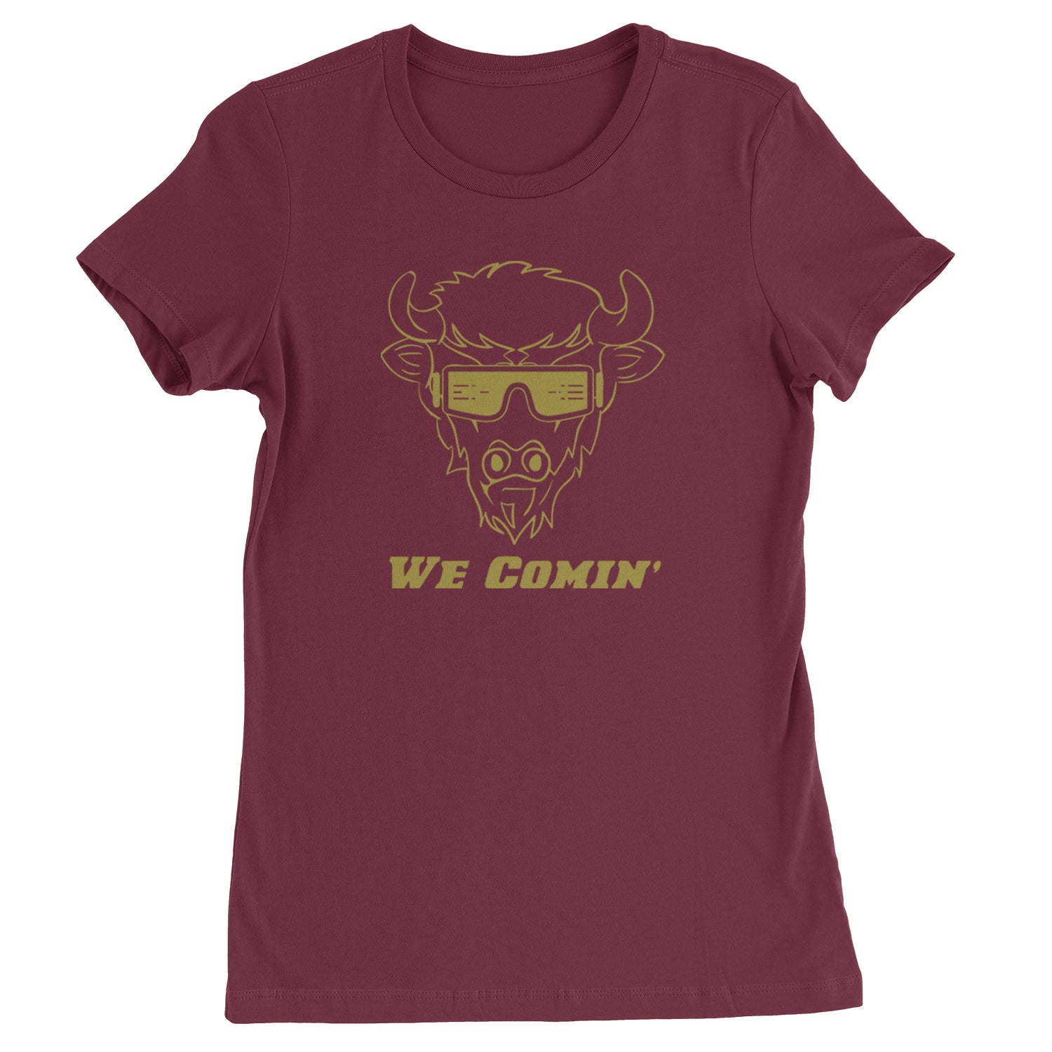 We Coming Coach Prime Colorado Womens T-shirt Maroon