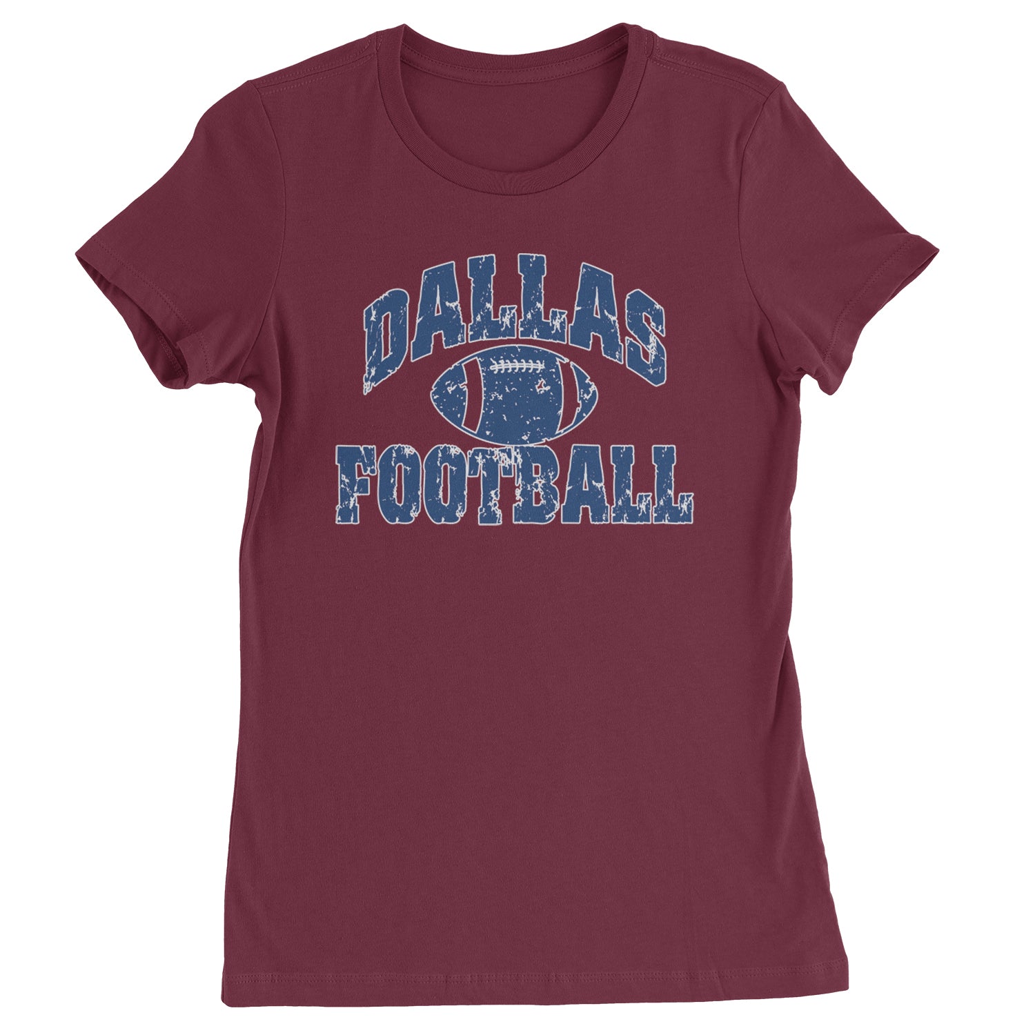 Dallas Distressed Football Womens T-shirt Maroon