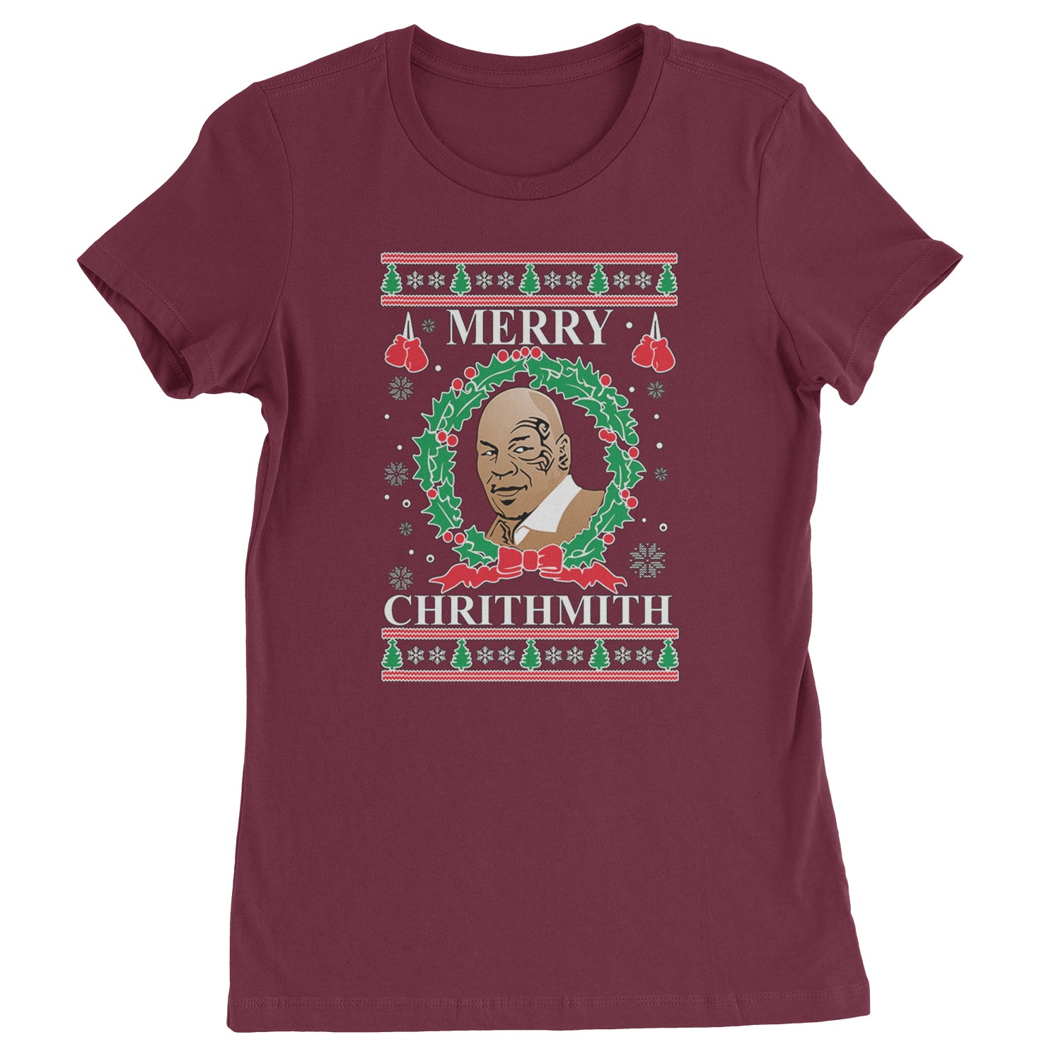 Merry Chrithmith Ugly Christmas  Womens T-shirt Maroon