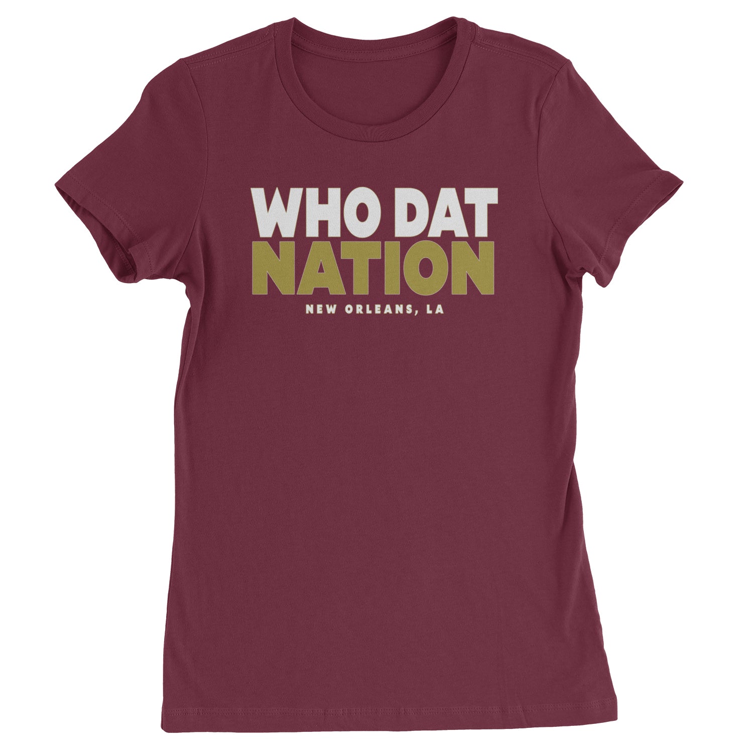 New Orleans Who Dat Nation Womens T-shirt Maroon