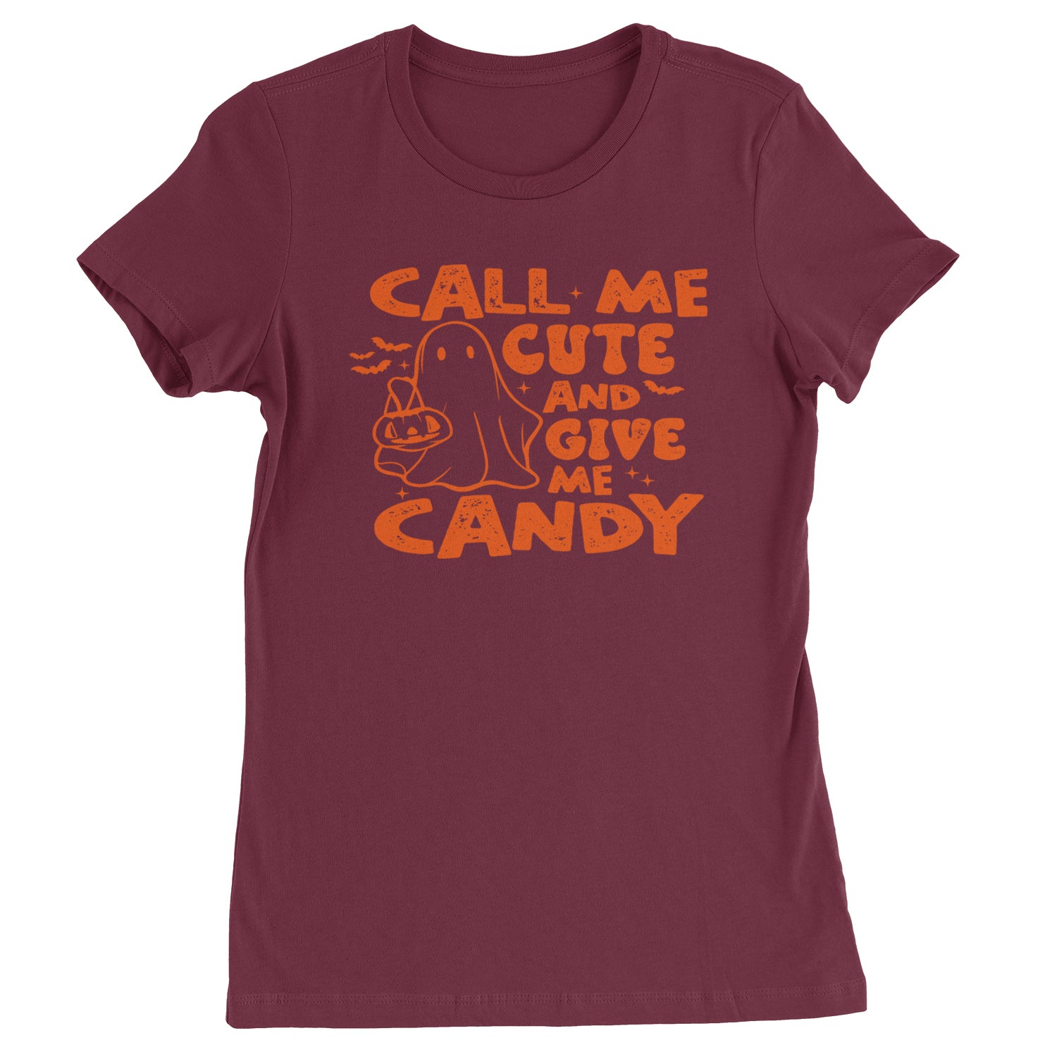 Call Me Cute And Give Me Candy Womens T-shirt Maroon