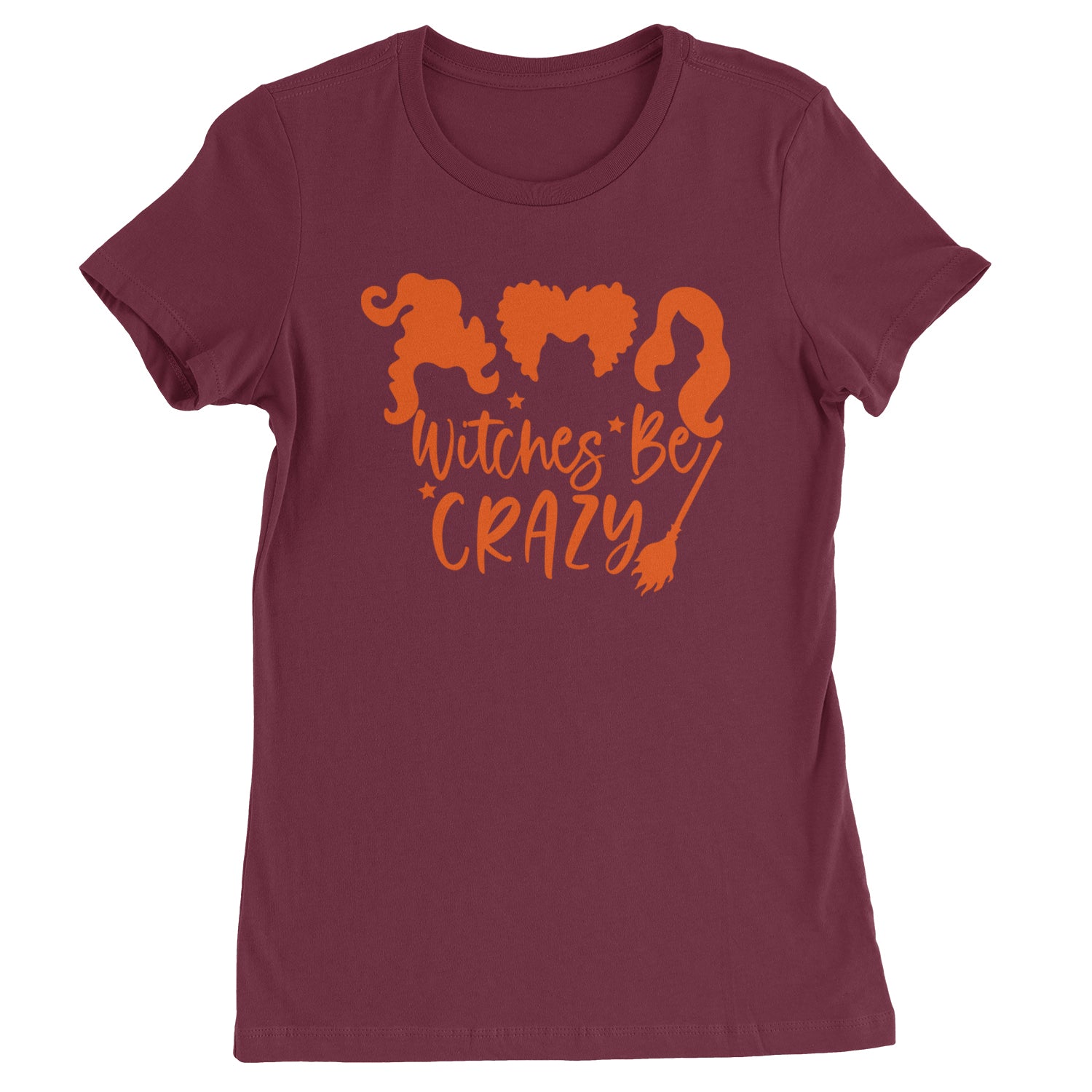 Witches Be Crazy Hocus Pocus Womens T-shirt Maroon