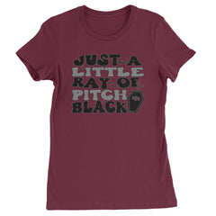Just A Little Ray of Pitch Black graphic on Women's Heavyweight Cotton T-Shirt alternate view 5