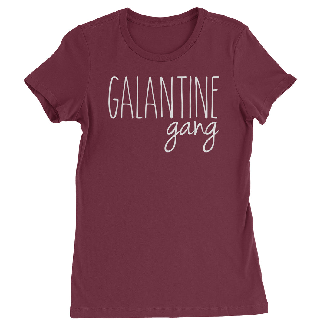 Galentine Gang Valentine's Shirt graphic on Women's Heavyweight Cotton T-Shirt in Maroon