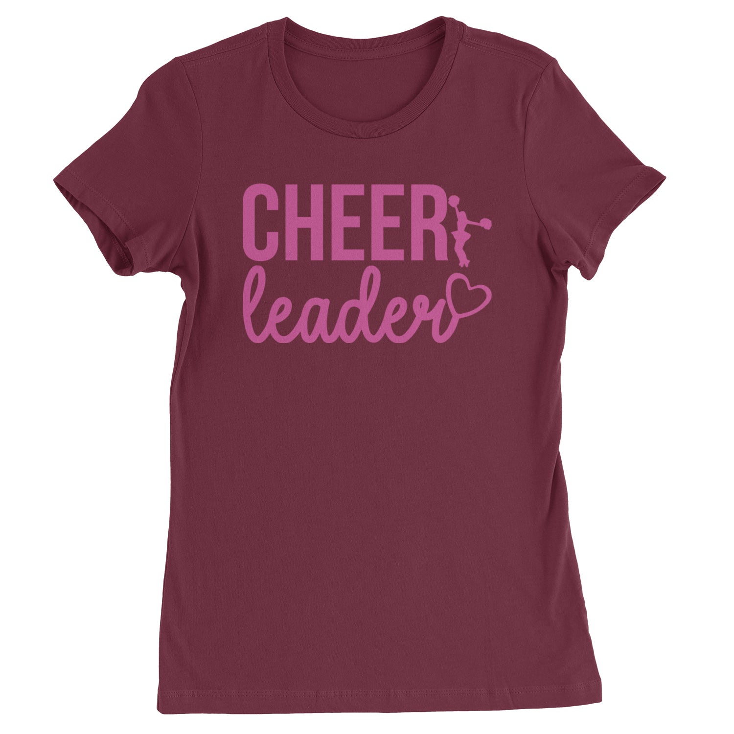 Cheerleader Heart Love Womens T-shirt Maroon