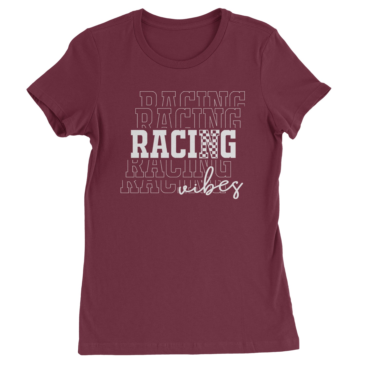 Racing Vibes Womens T-shirt Maroon