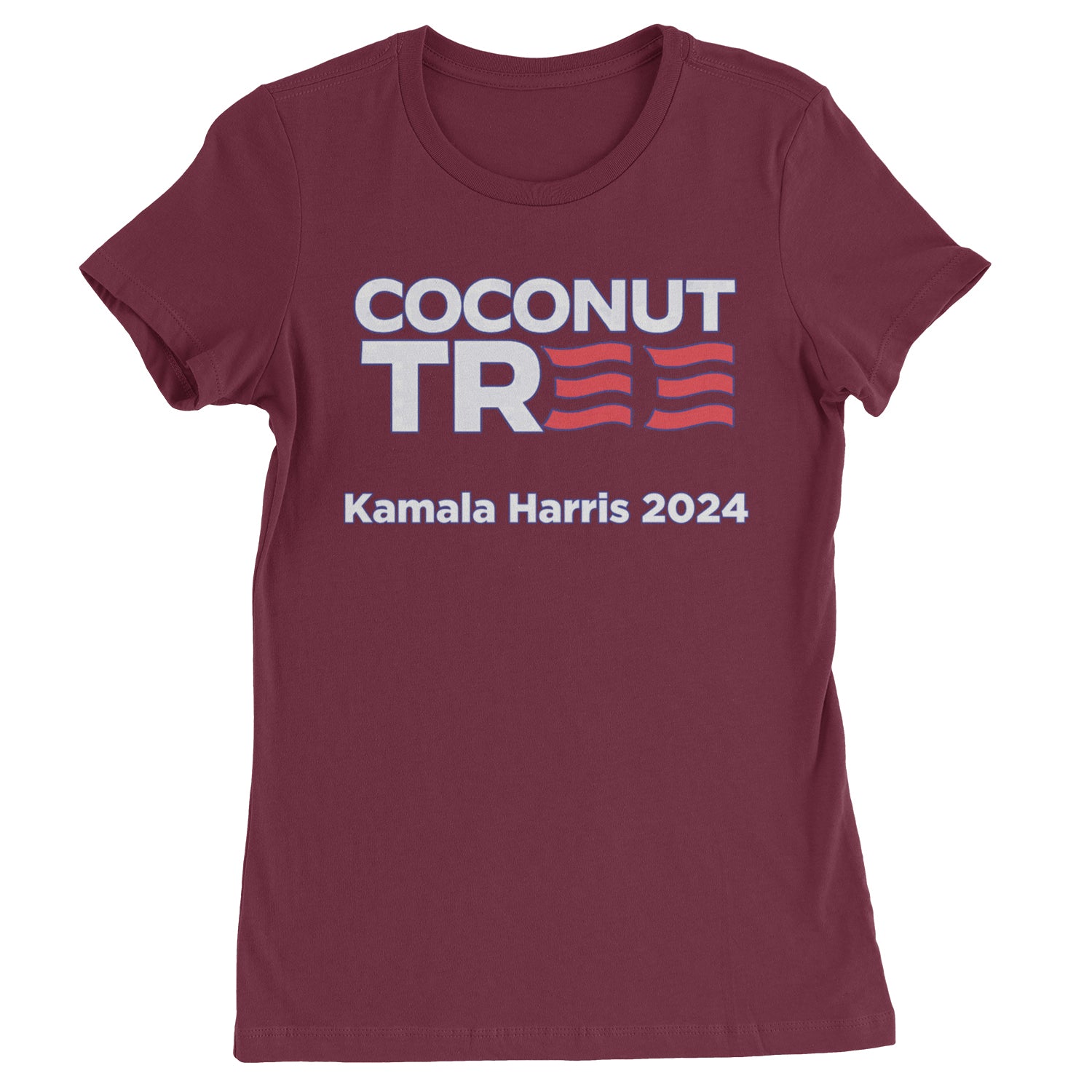 Coconut Tree - Support Kamala Harris For President 2024 Womens T-shirt Maroon