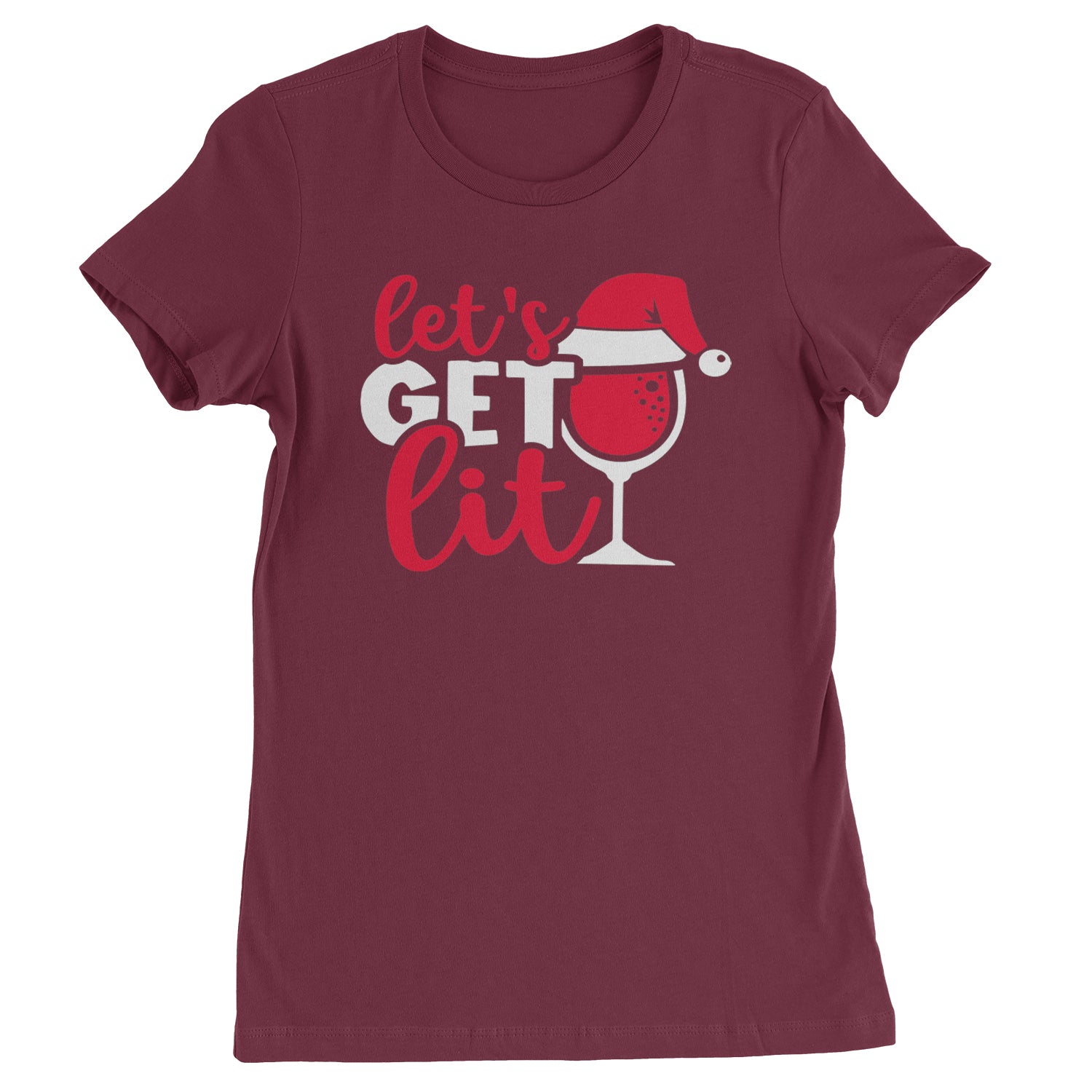 Let’s Get Lit Womens T-shirt Maroon