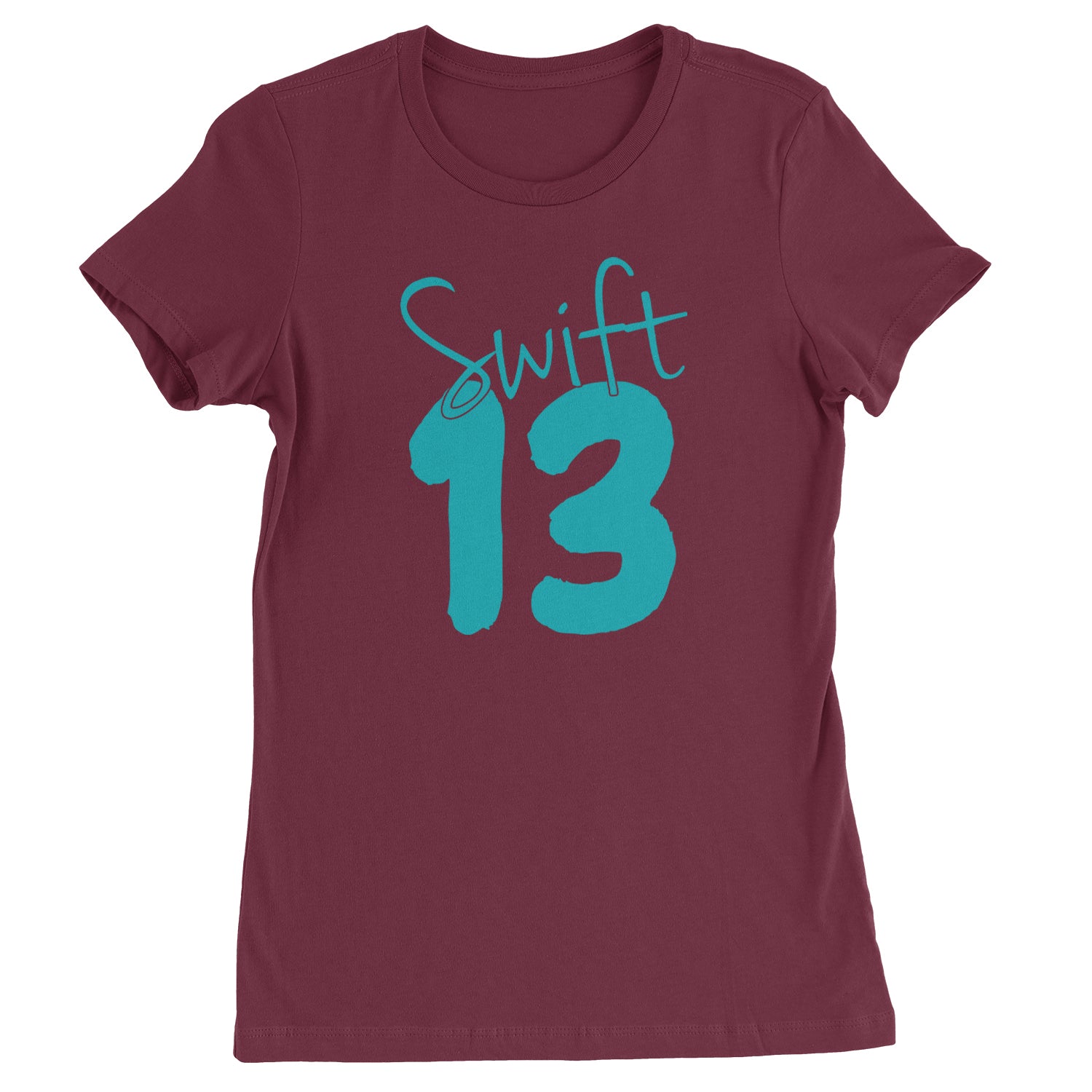 13 Swift 13 Lucky Number Era TTPD Womens T-shirt Maroon