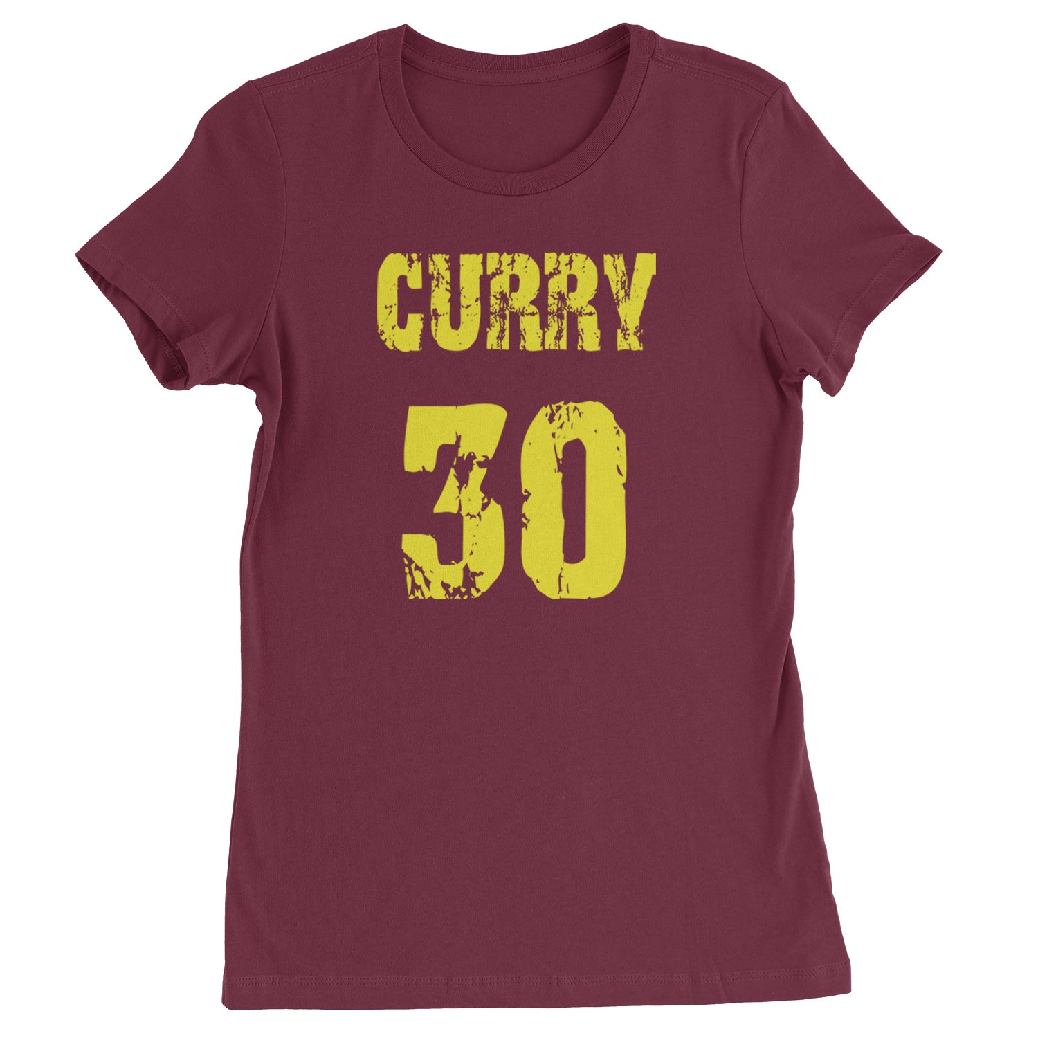 Curry #30 Womens T-shirt Maroon