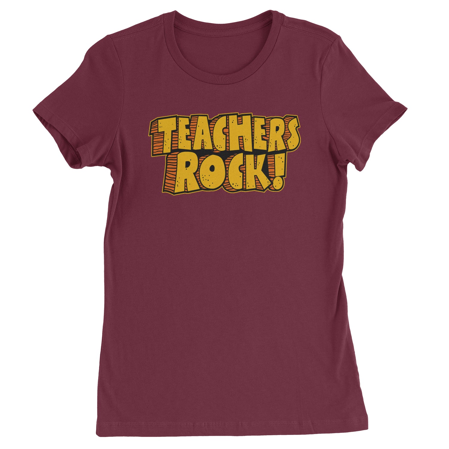 Teachers Rock Retro  Womens T-shirt Maroon