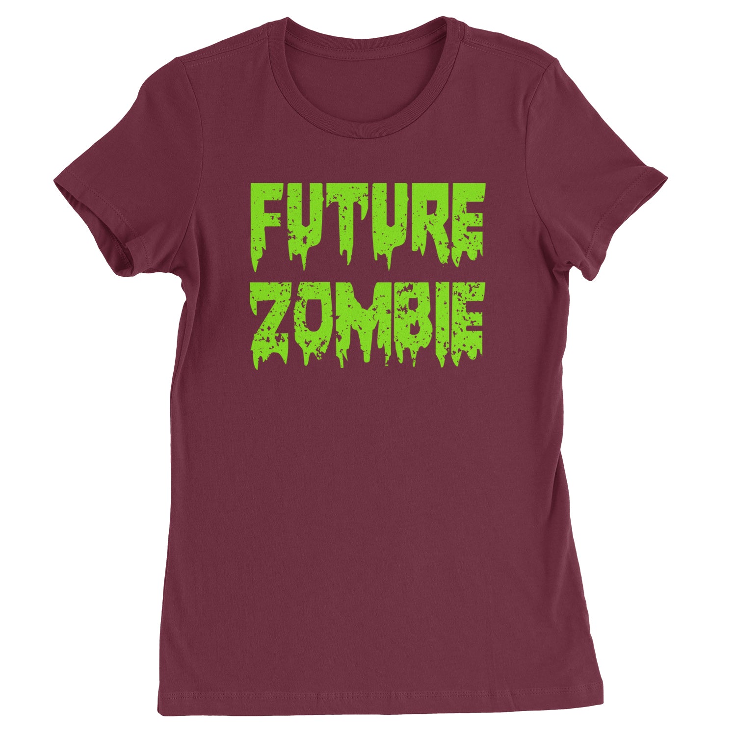 Future Zombie Horror Womens T-shirt Maroon