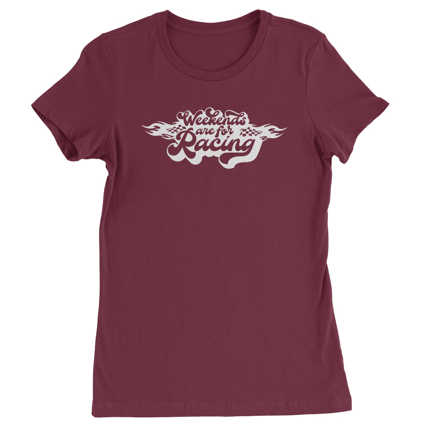 Weekends Are For Racing Womens T-shirt Maroon