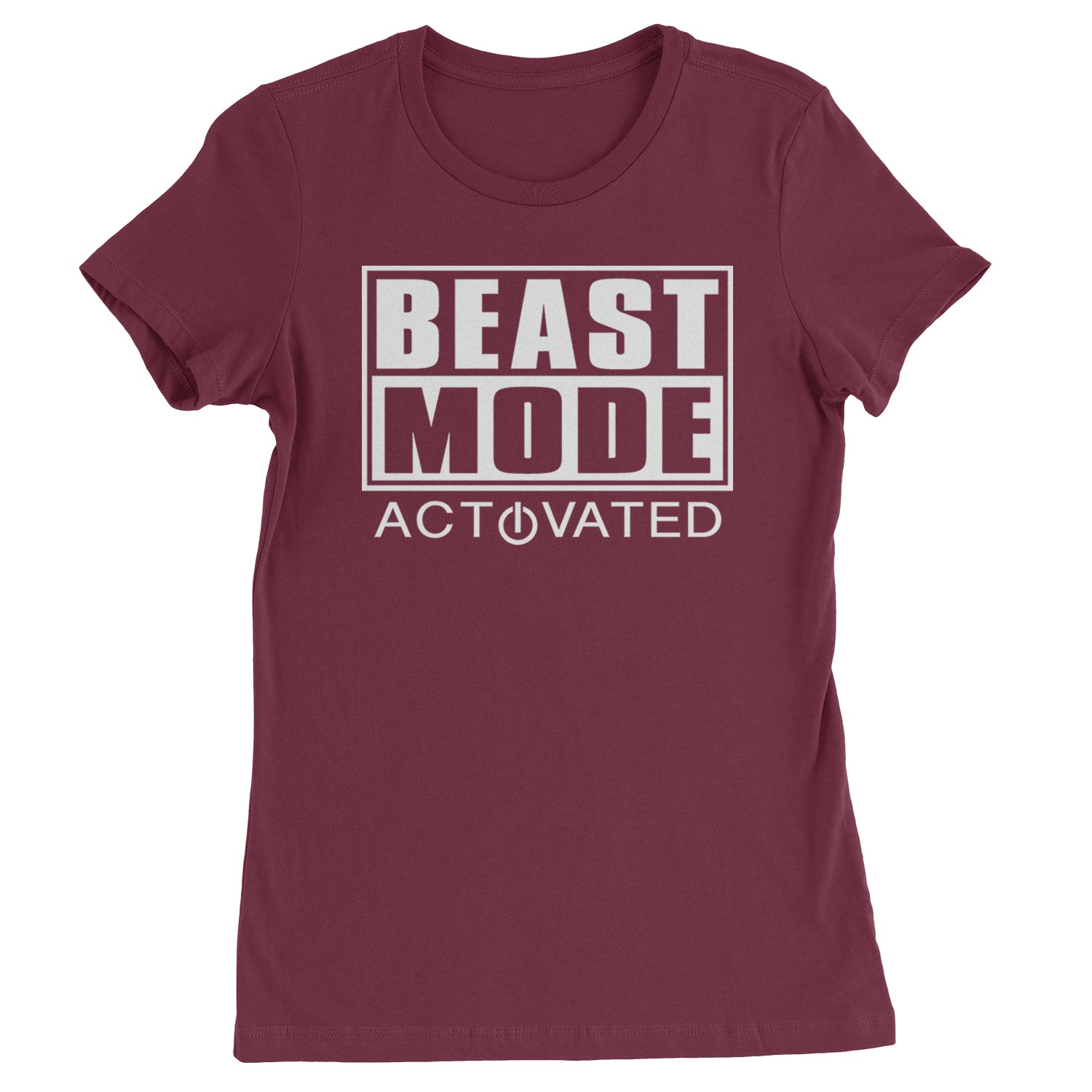 Activated Beast Mode Workout Gym Clothing Womens T-shirt Maroon