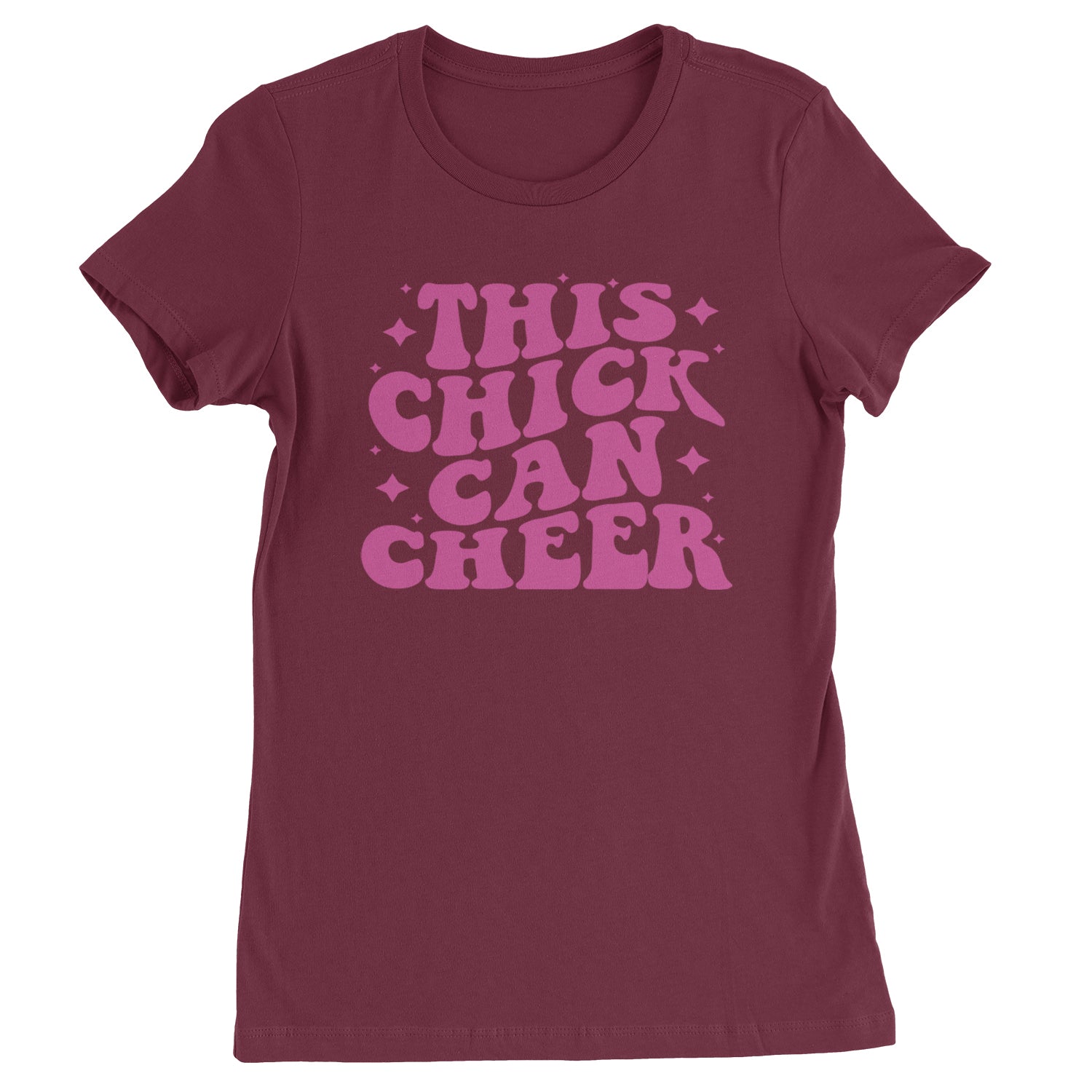 This Chick Can Cheer Womens T-shirt Maroon