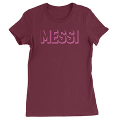 Messi OUTLINE Miami Futbol Womens T-shirt Maroon