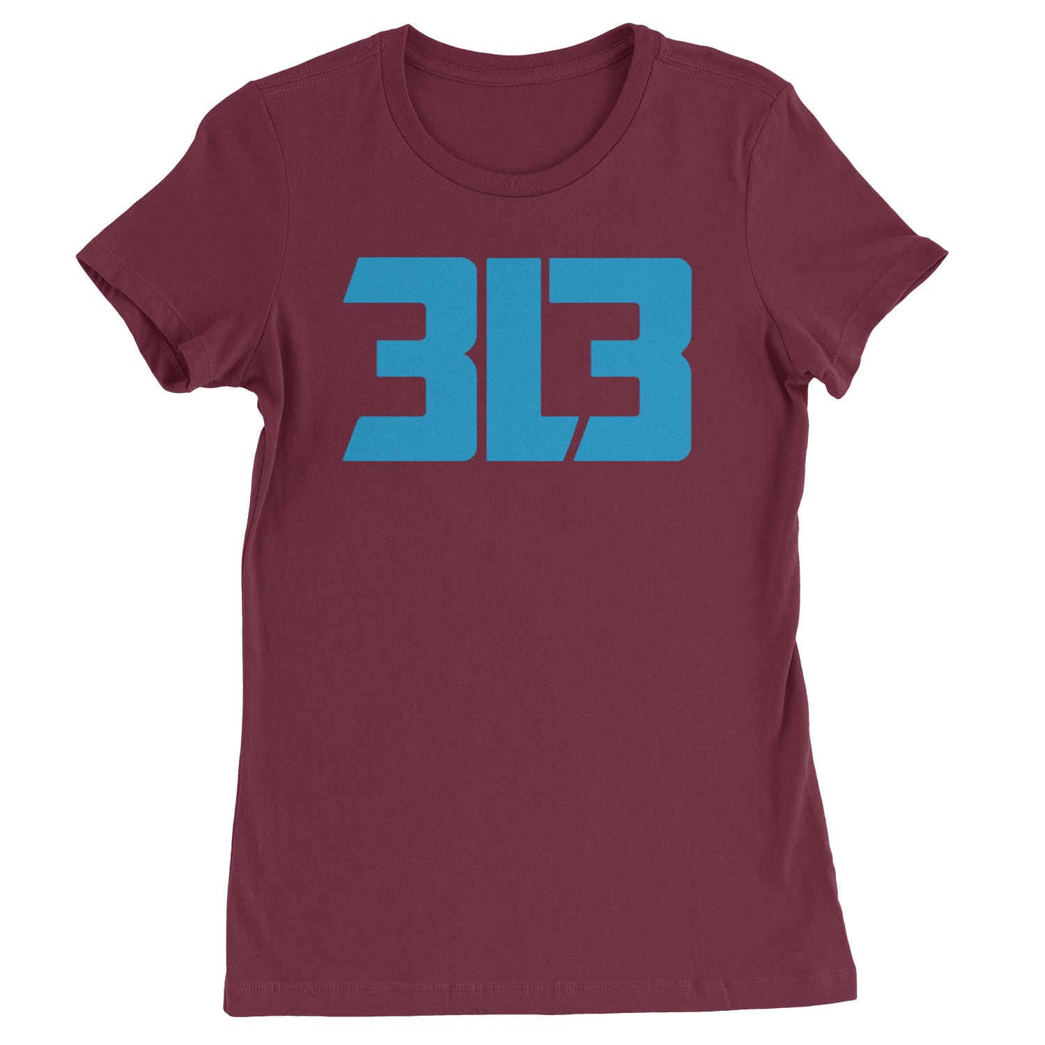 3L3 From The 313 Detroit Football Womens T-shirt Maroon