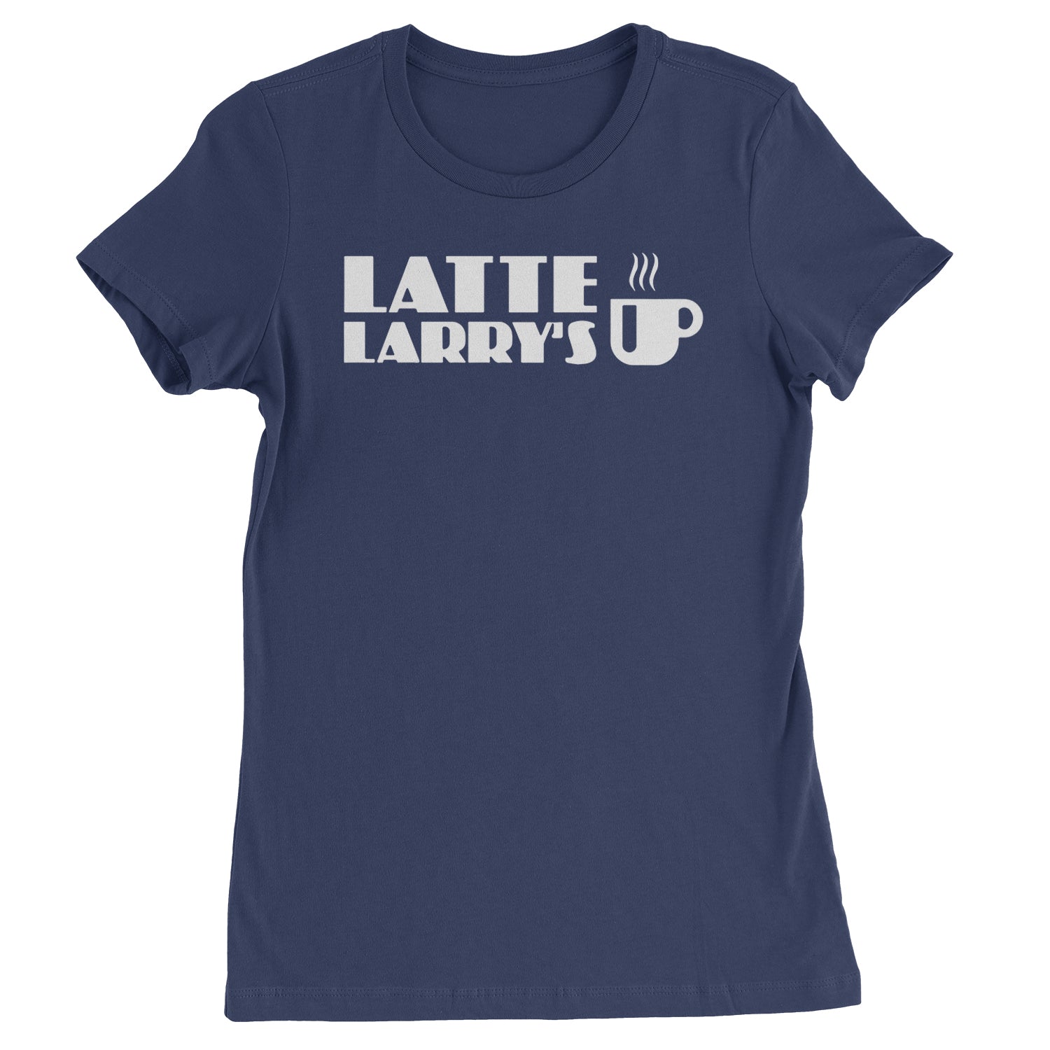 Latte Larry's Enthusiastic Coffee Womens T-shirt Navy Blue