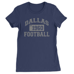 Dallas Football varsity text with Est. 1960 on a Women's Heavyweight Cotton T-Shirt