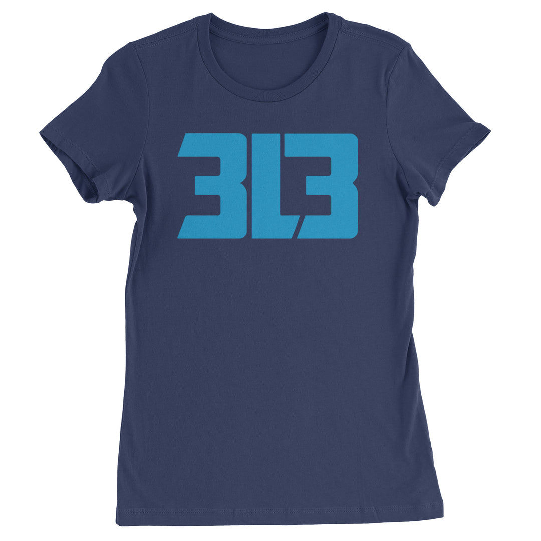 3L3 From The 313 Detroit Football Womens T-shirt Navy Blue