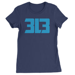 3L3 From The 313 Detroit Football Womens T-shirt Navy Blue