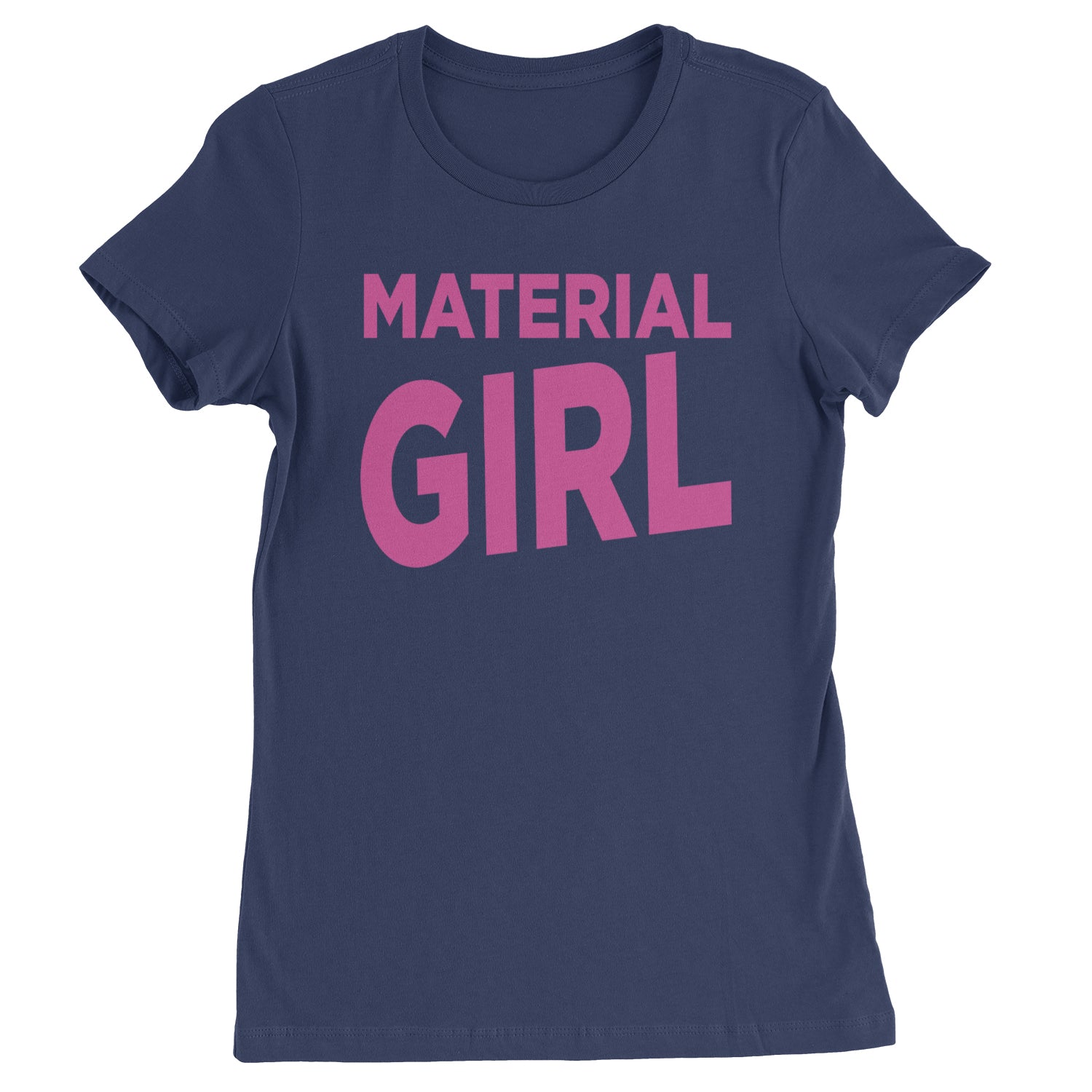 Material Girl 80's Retro Celebration Womens T-shirt Navy Blue