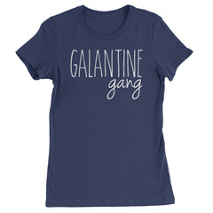 Galentine Gang Valentine's Shirt graphic on Women's Heavyweight Cotton T-Shirt in Navy Blue