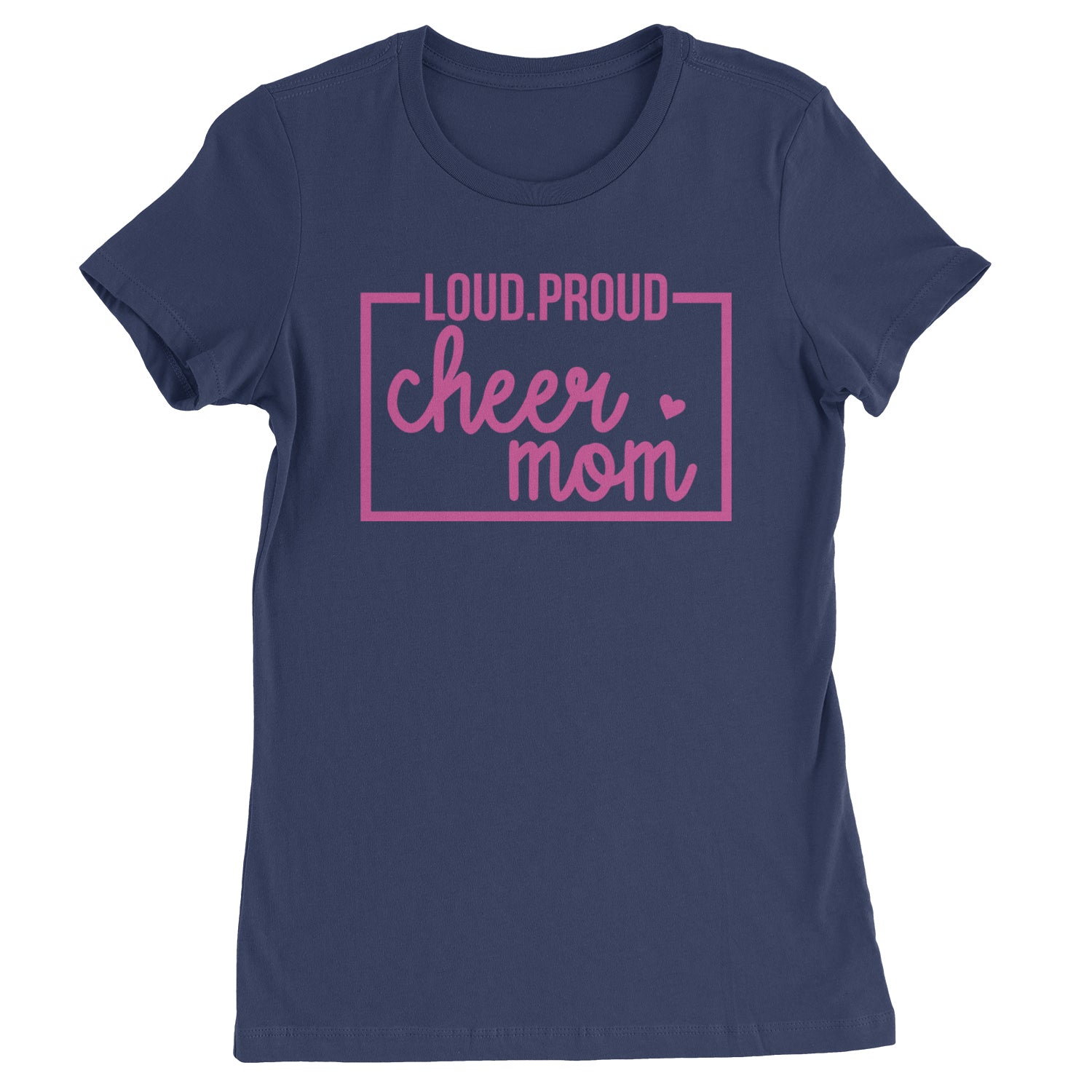 Loud Proud Cheerleader Mom Womens T-shirt Navy Blue