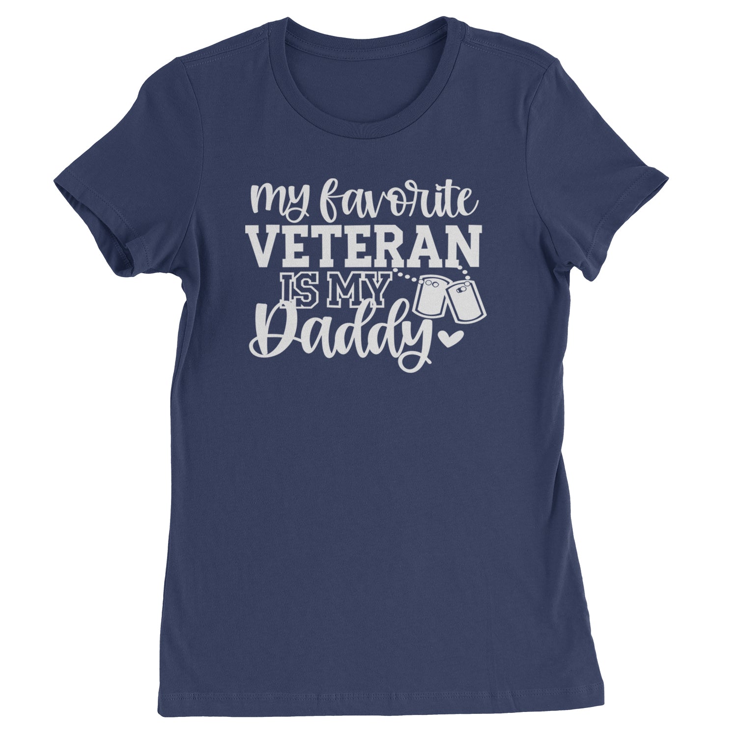 My Favorite Veteran Is My Daddy Womens T-shirt Navy Blue