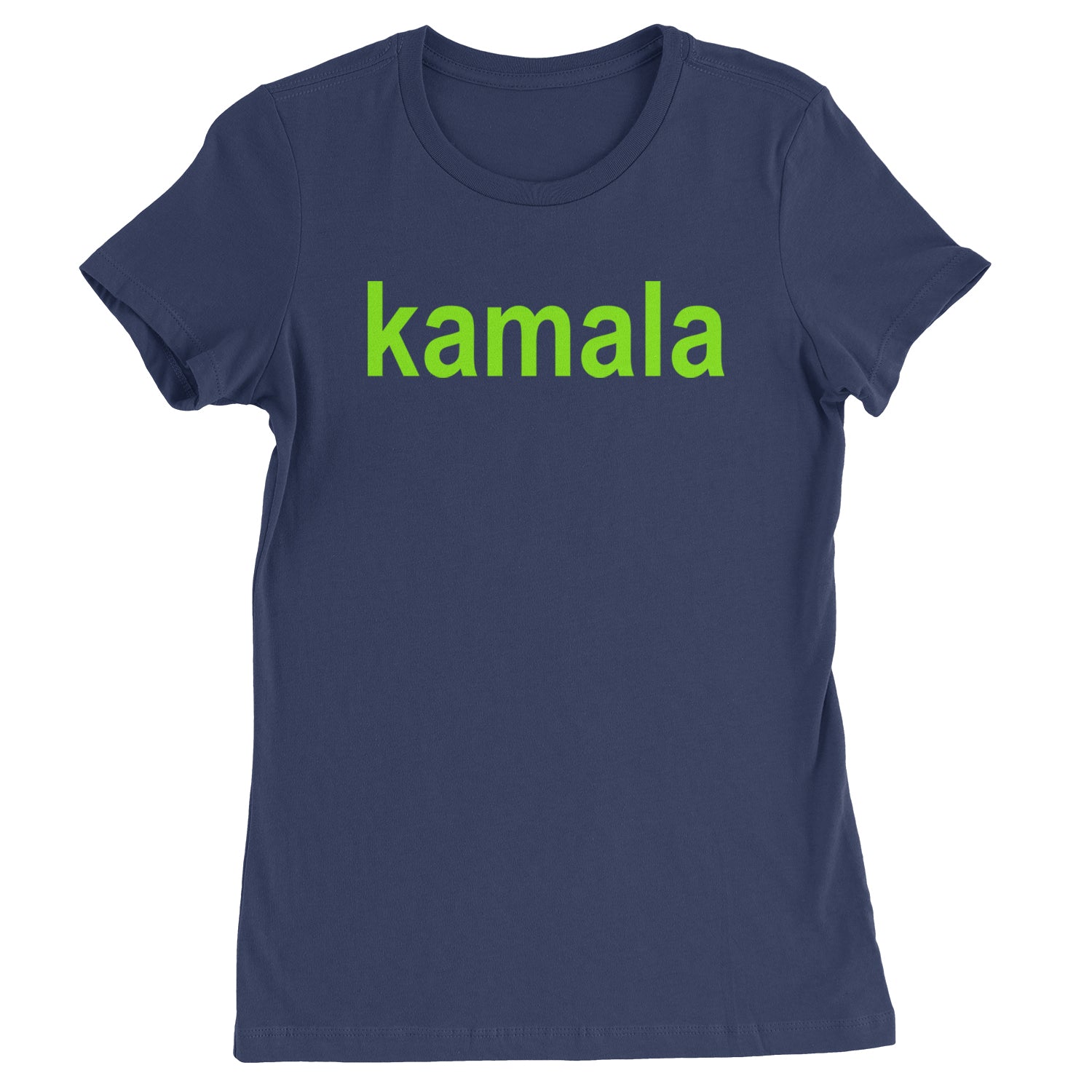 Kamala Bright Green Brat Coconut Tree Womens T-shirt Navy Blue