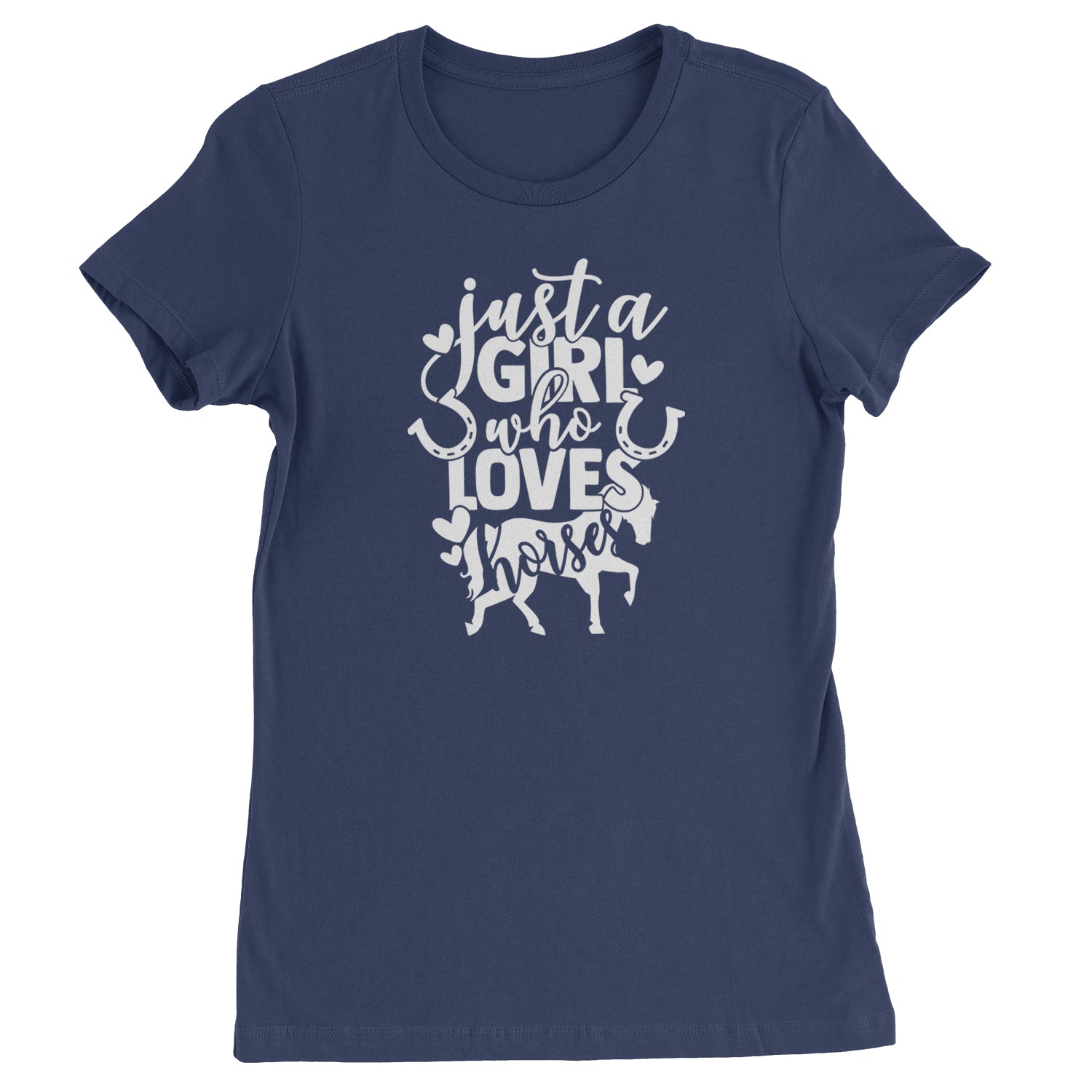 Just A Girl Who Loves Horses Womens T-shirt Navy Blue