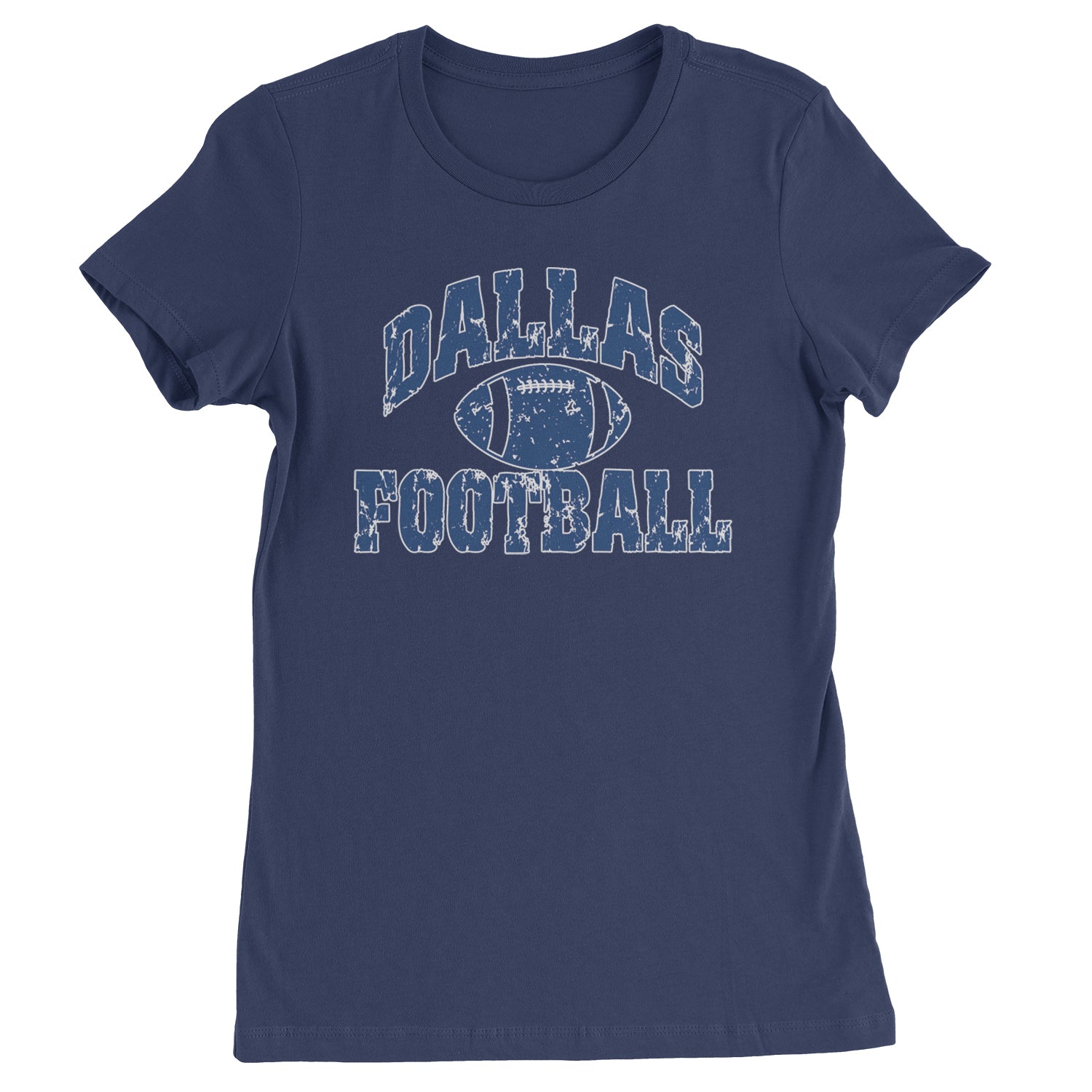 Dallas Distressed Football Womens T-shirt Navy Blue