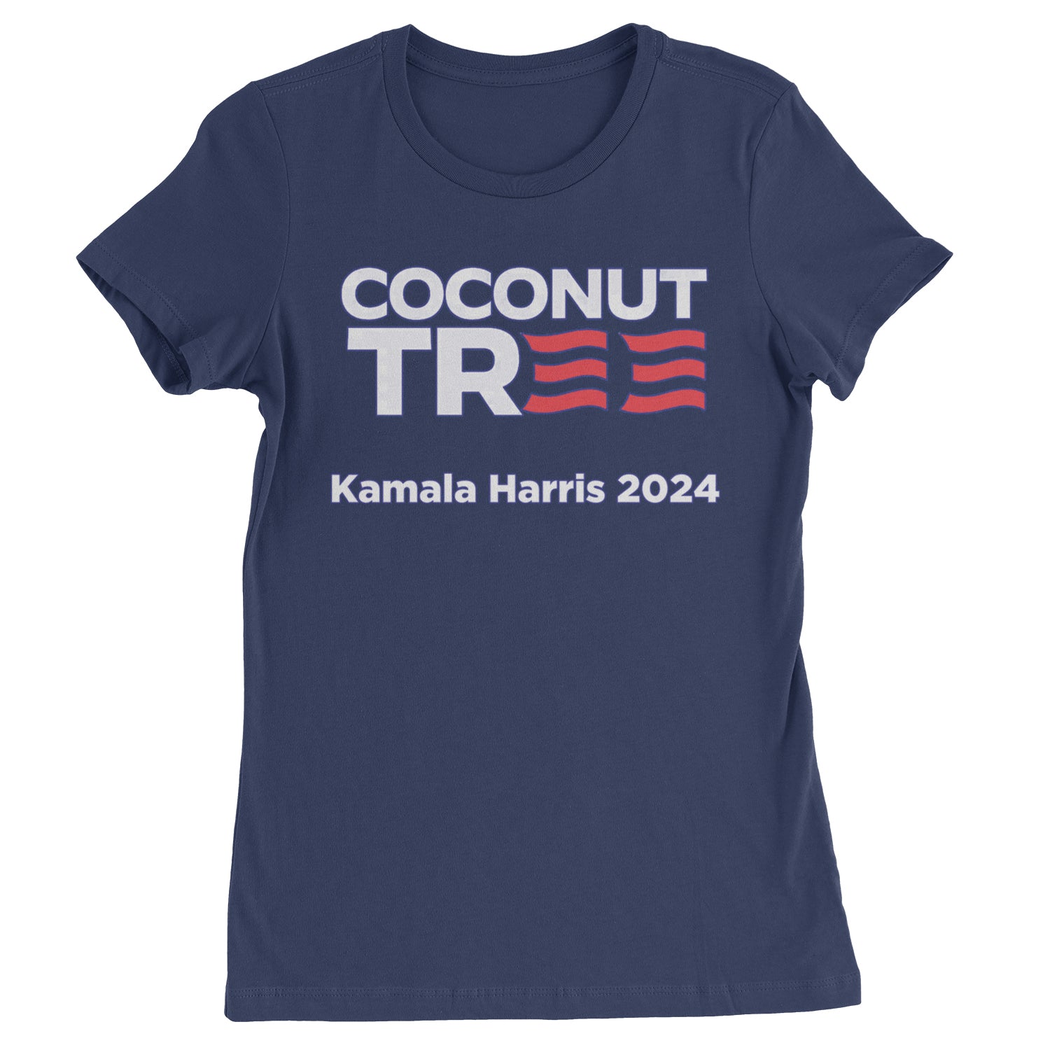 Coconut Tree - Support Kamala Harris For President 2024 Womens T-shirt Navy Blue