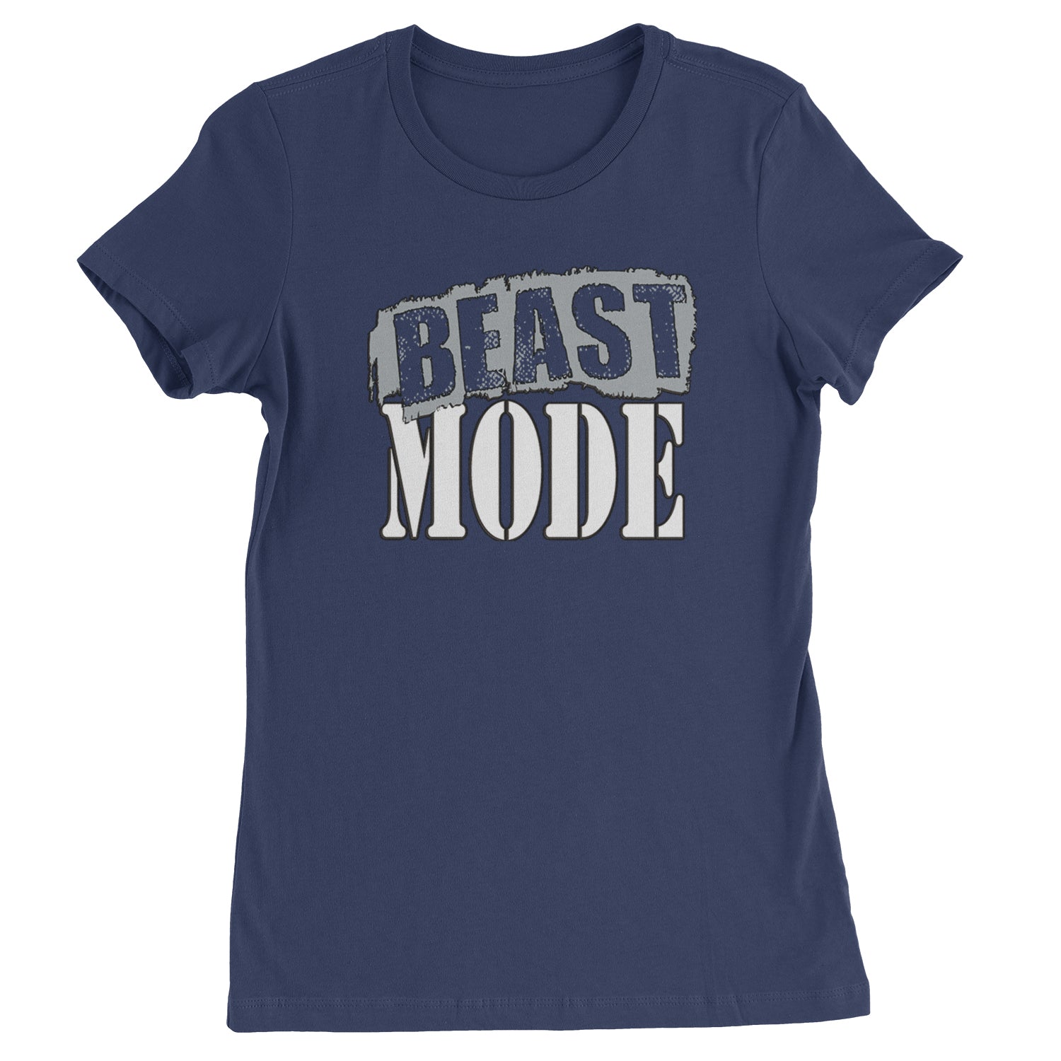 Beast Mode Training Gym Workout Womens T-shirt Navy Blue