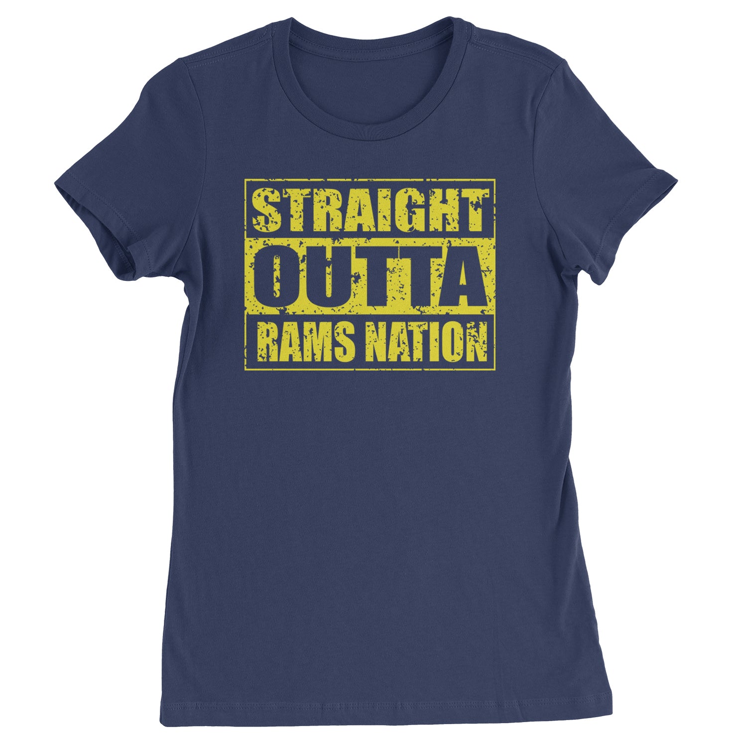 Straight Outta Rams Nation   Womens T-shirt Navy Blue