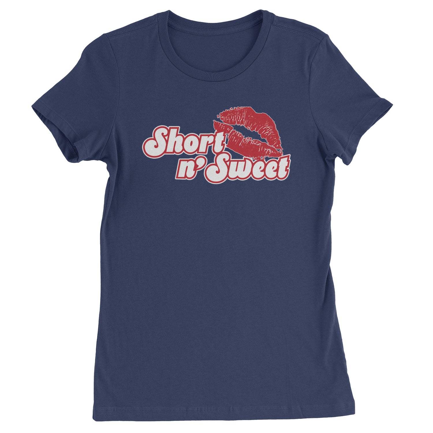 Short N' Sweet Red Lips  Womens T-shirt Navy Blue