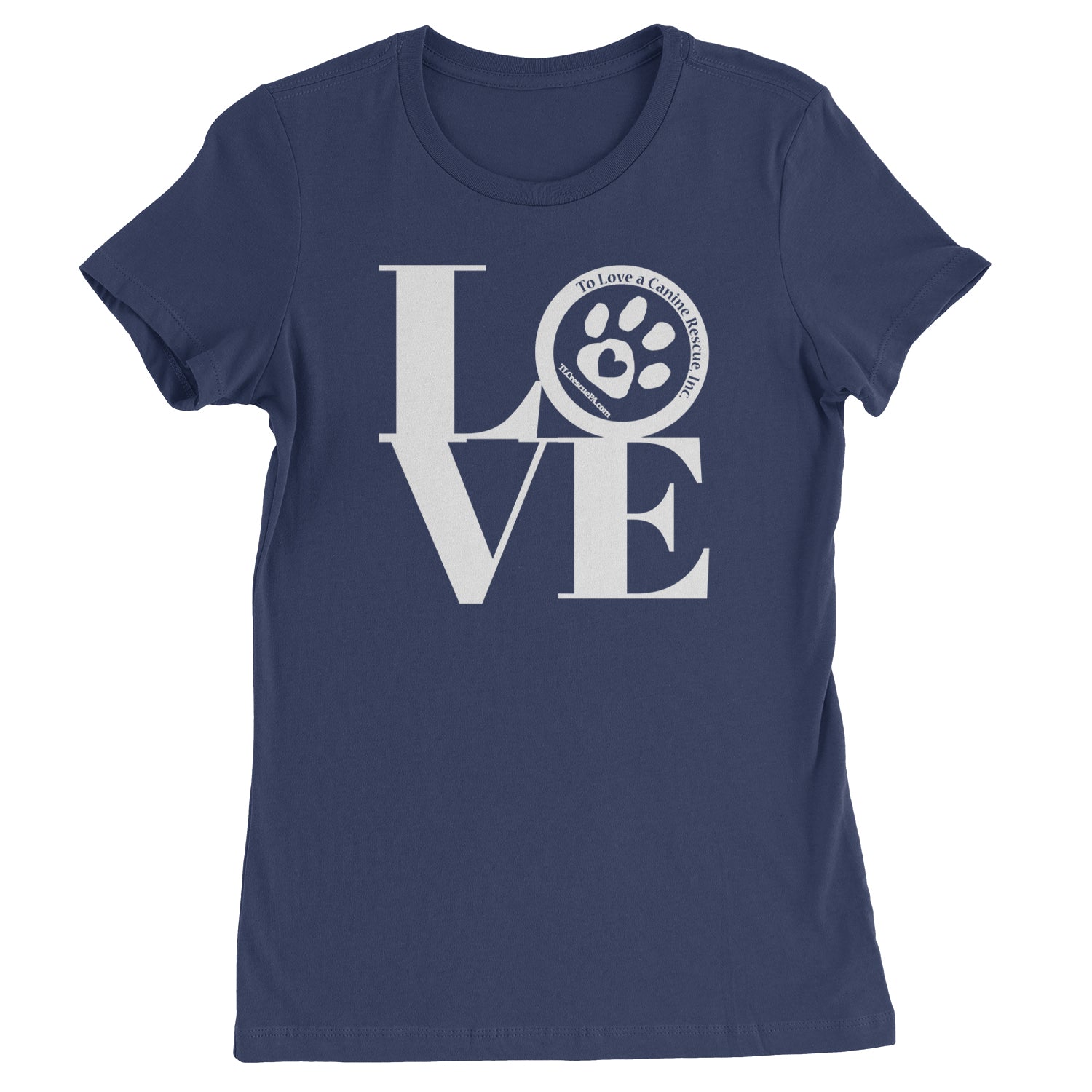 TLC LOVE Dog Rescue Womens T-shirt Navy Blue