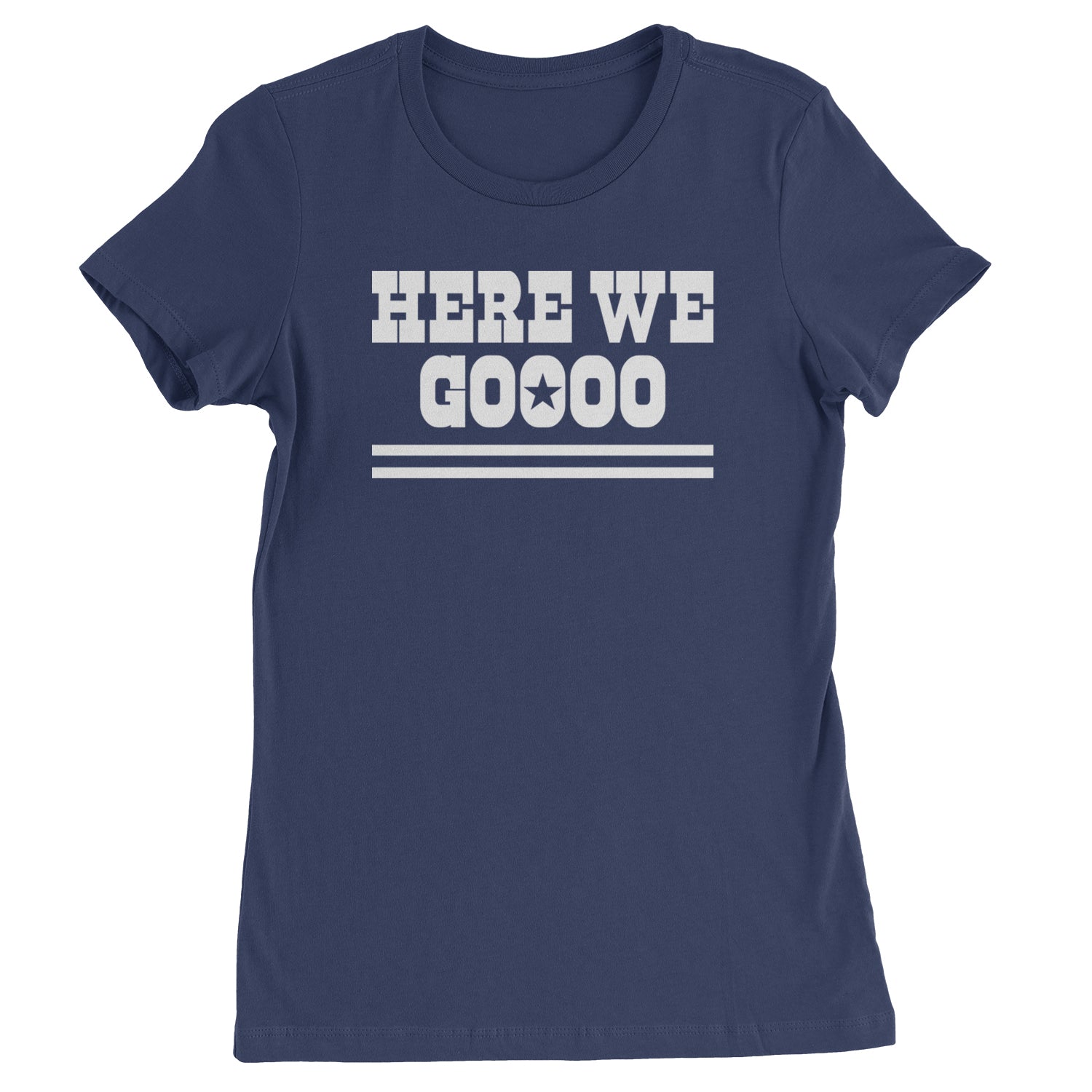 Here We Go Dem Boys Dallas Football Womens T-shirt Navy Blue