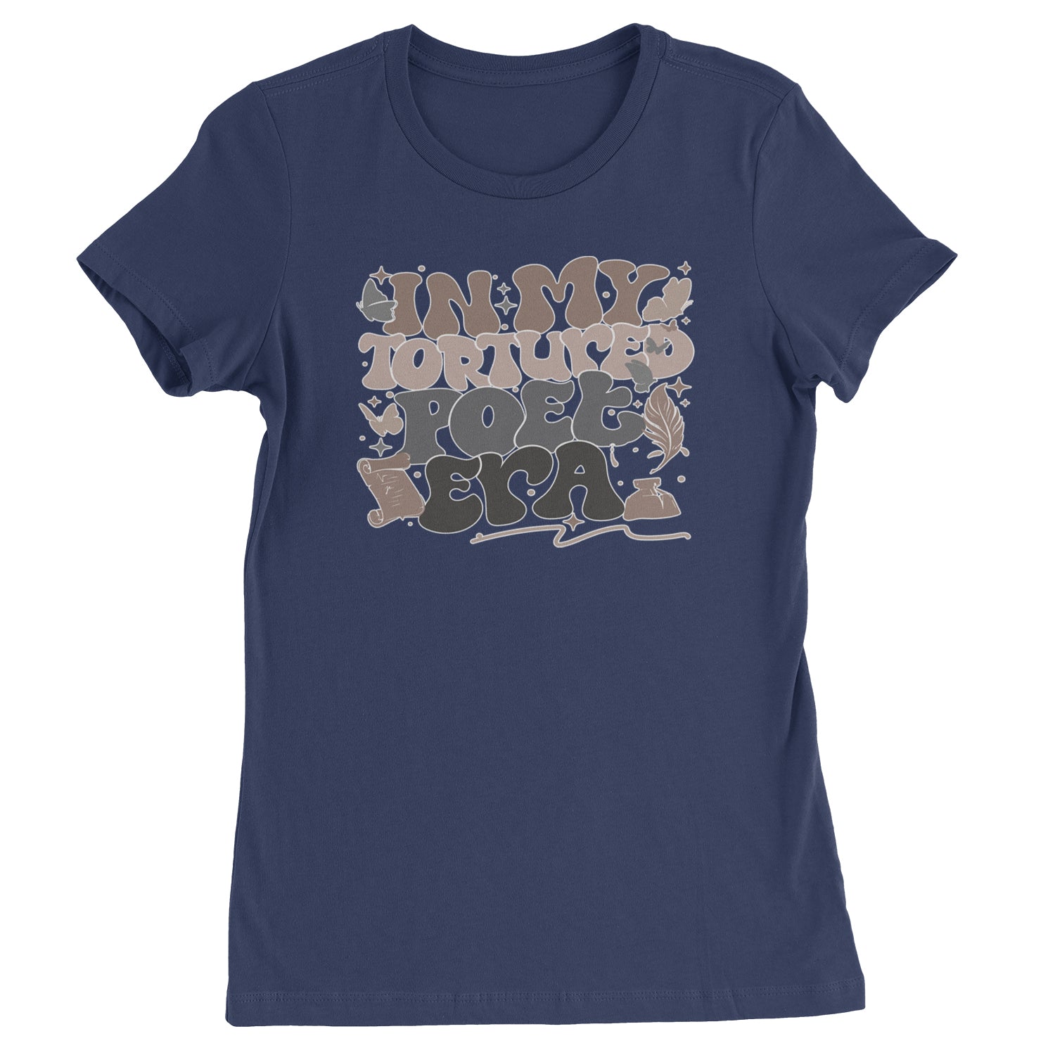 In My Tortured Poet Era TTPD Music Womens T-shirt Navy Blue