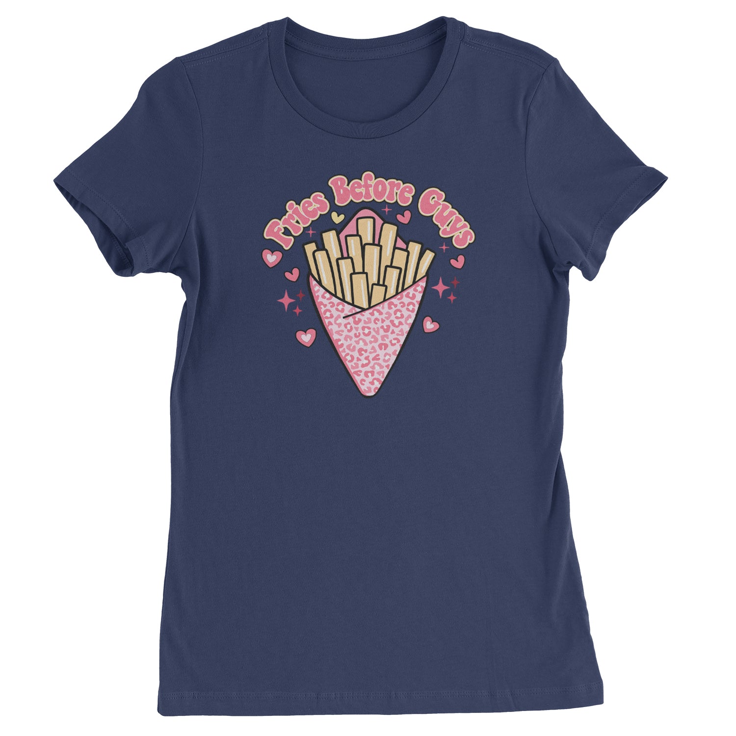 Fries Before Guys  Womens T-shirt Navy Blue