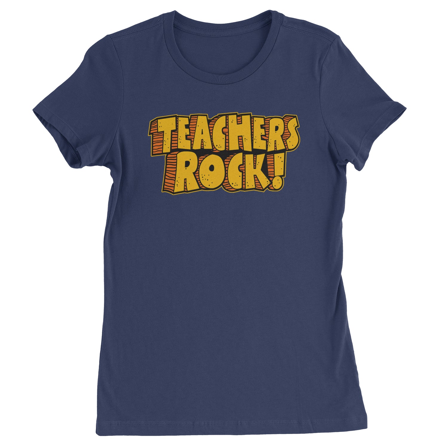 Teachers Rock Retro  Womens T-shirt Navy Blue