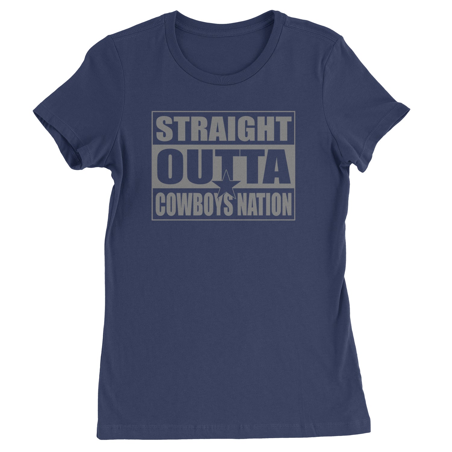 Straight Outta Cowboys Nation   Womens T-shirt Navy Blue