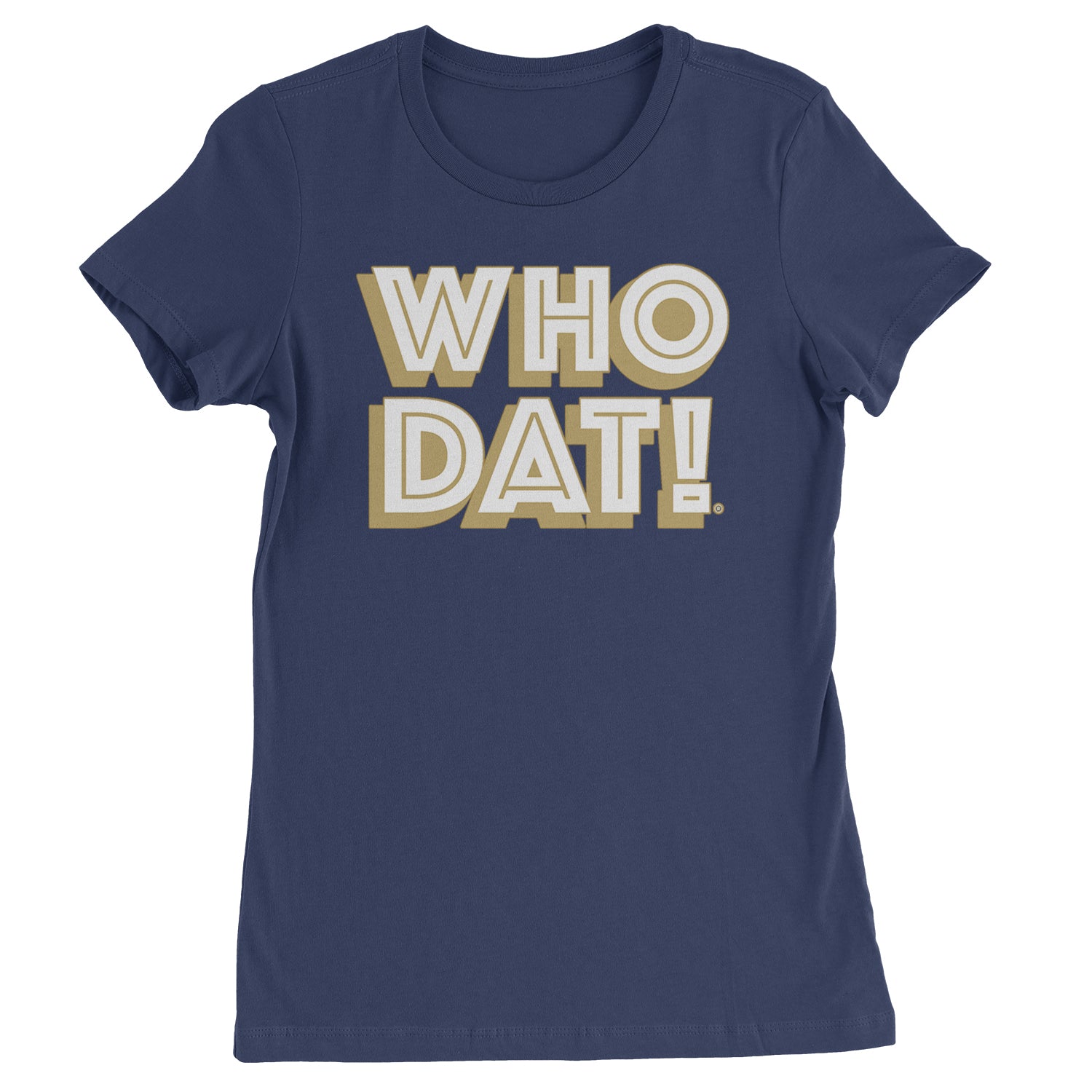 Who Dat Nation Big Bold New Orleans Womens T-shirt Navy Blue