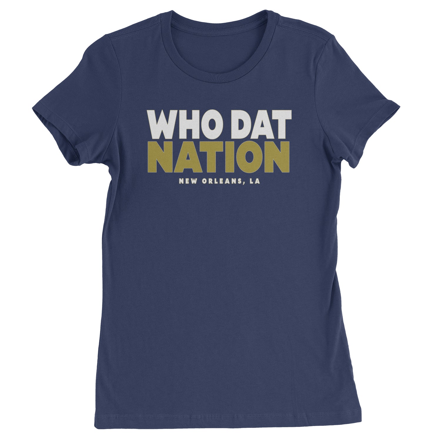 New Orleans Who Dat Nation Womens T-shirt Navy Blue